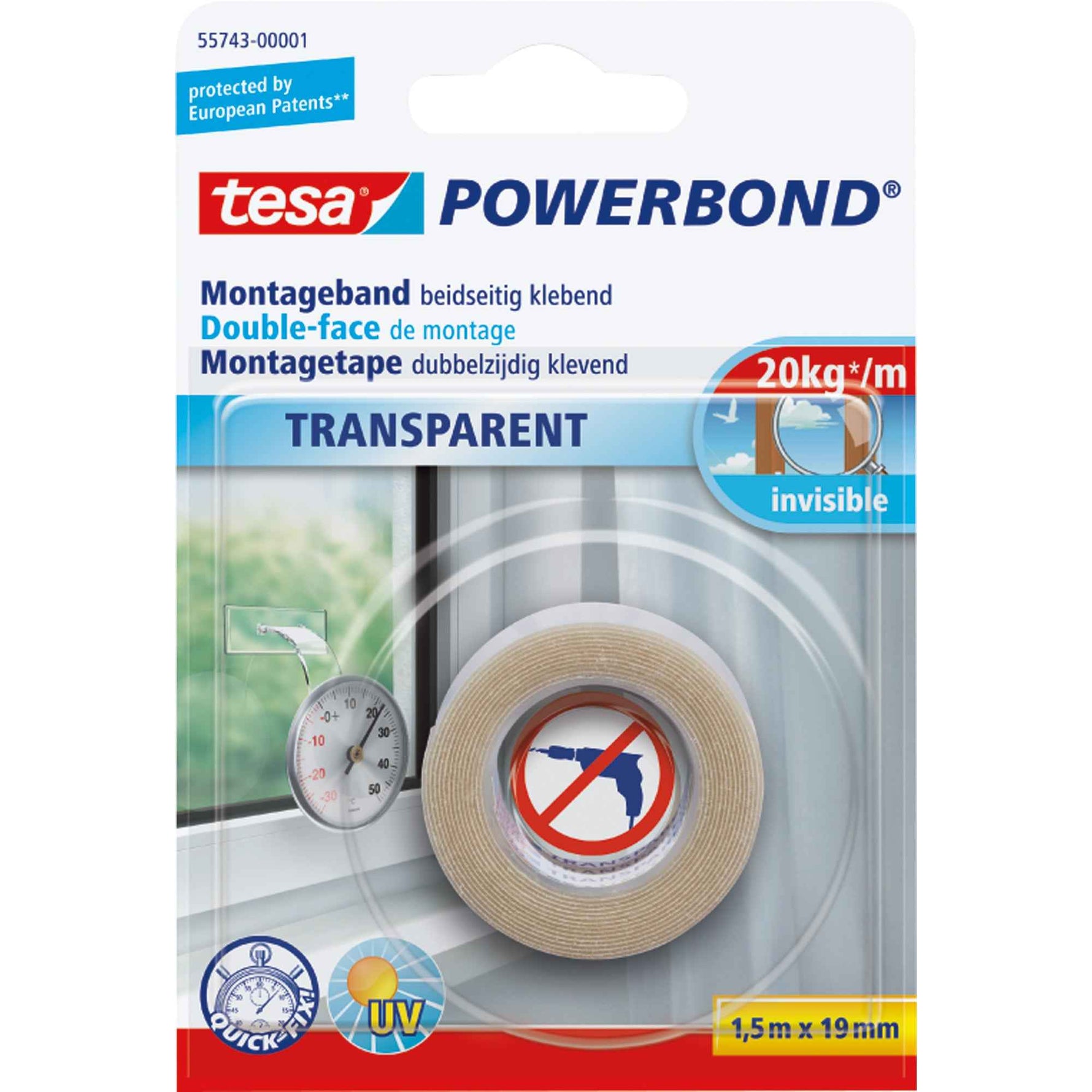 tesa® Montageklebeband Powerbond® Transparent