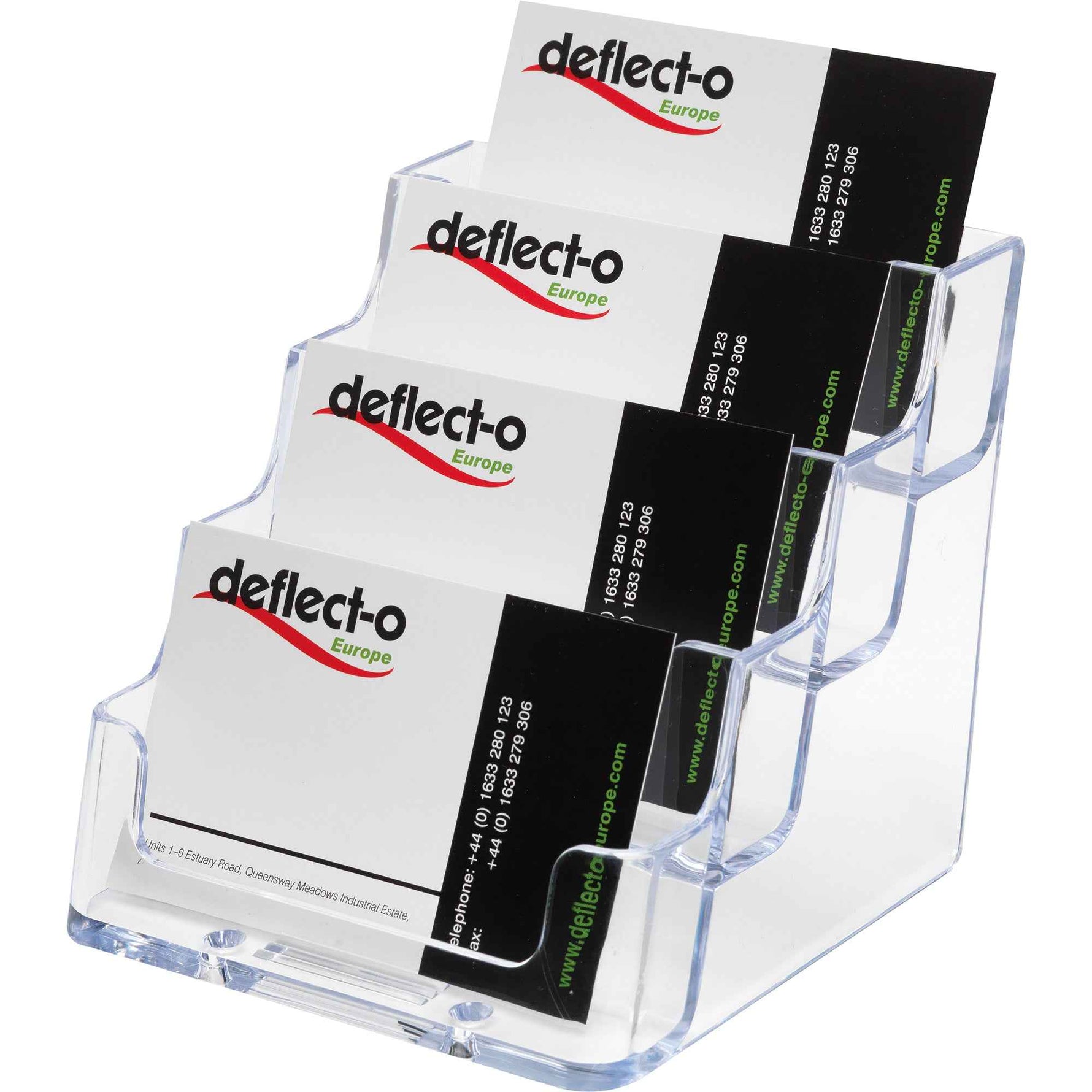 Deflecto® Visitenkartenständer 4 Fächer