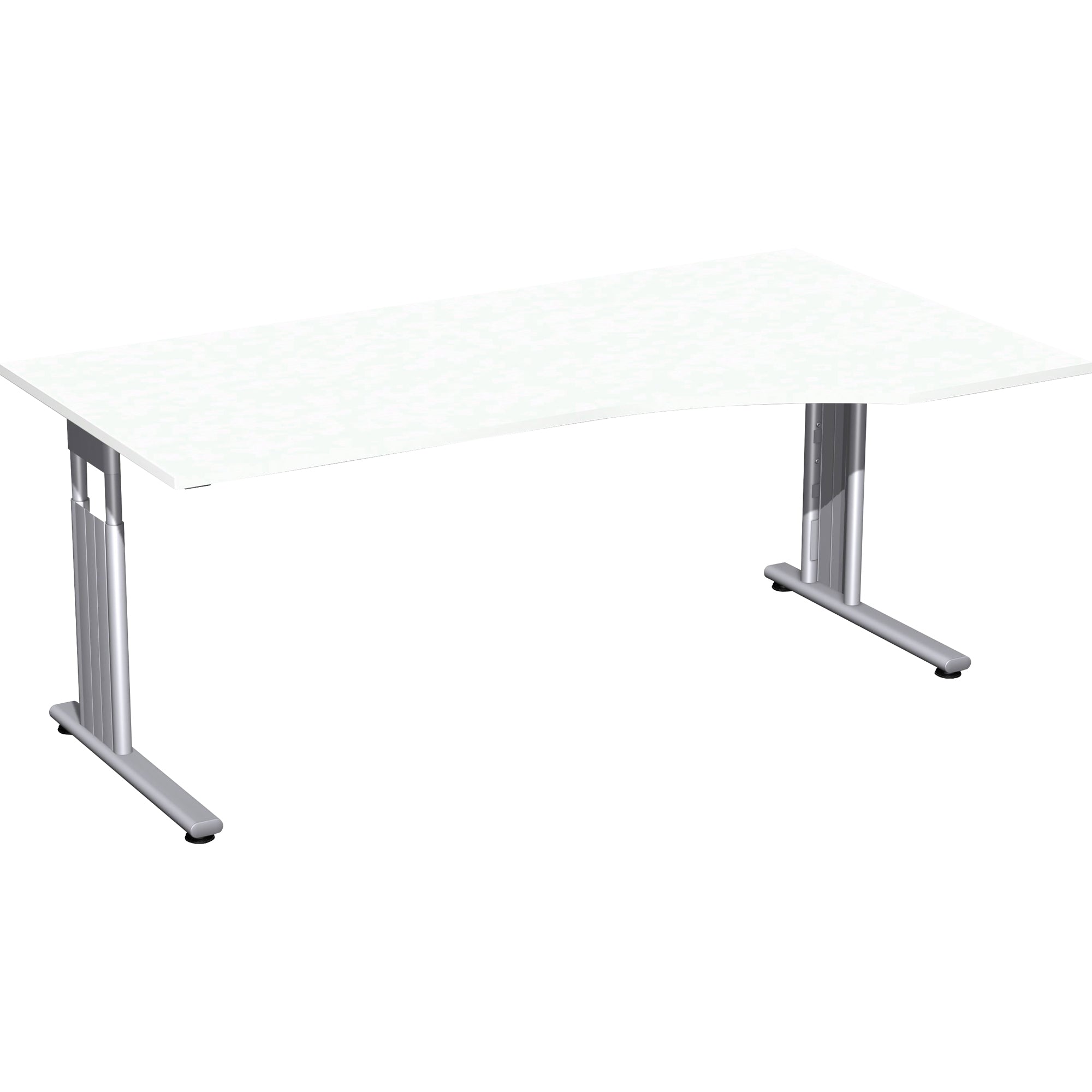 Geramöbel Schreibtisch C Fuß Flex 1.800 x 680-820 x 800/1.000 mm (B x H x T) Freiform rechts