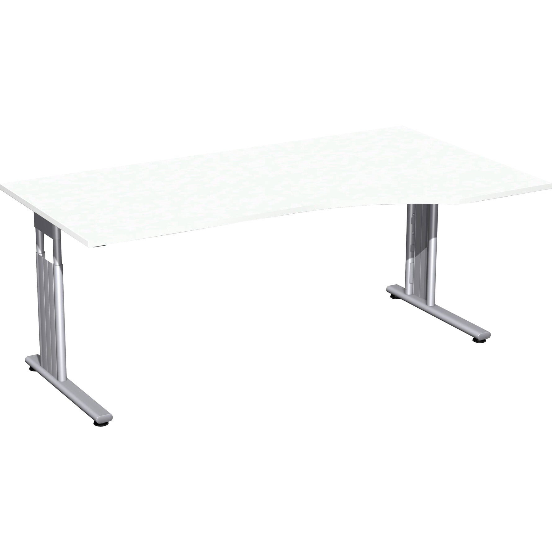 Geramöbel Schreibtisch C Fuß Flex 1.800 x 680-820 x 800/1.000 mm (B x H x T) Freiform rechts