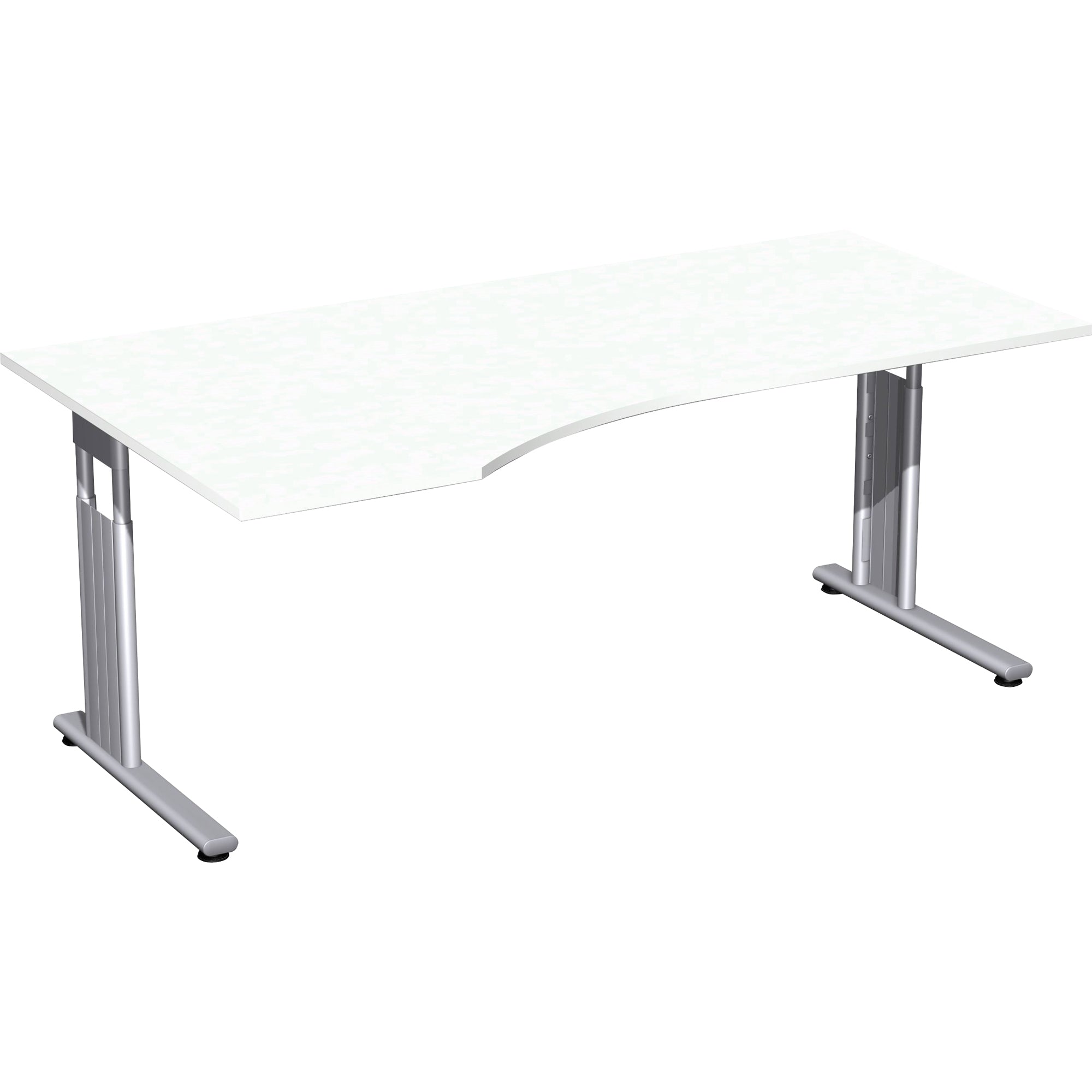 Geramöbel Schreibtisch C Fuß Flex 1.800 x 680-820 x 800/1.000 mm (B x H x T) Freiform links
