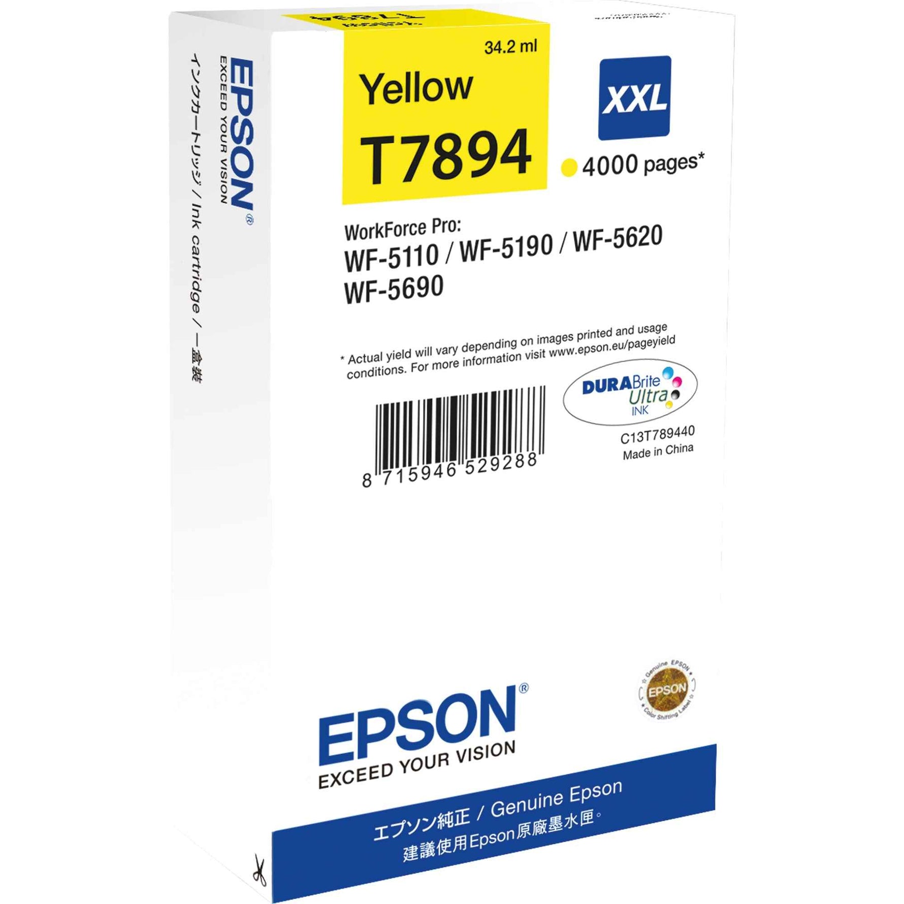 Epson Tintenpatrone T7894 gelb