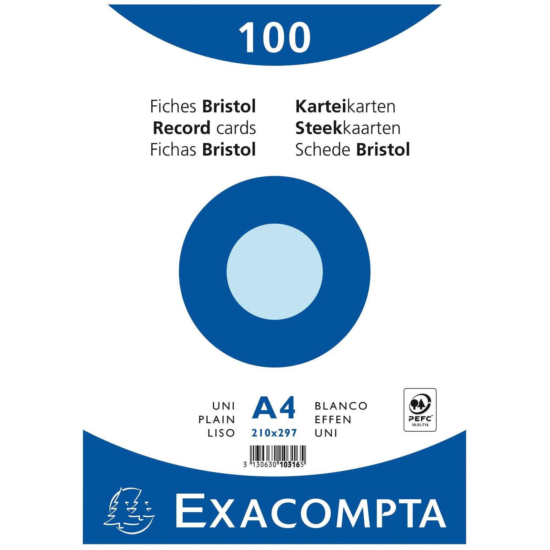 Exacompta Karteikarte DIN A4 blanko