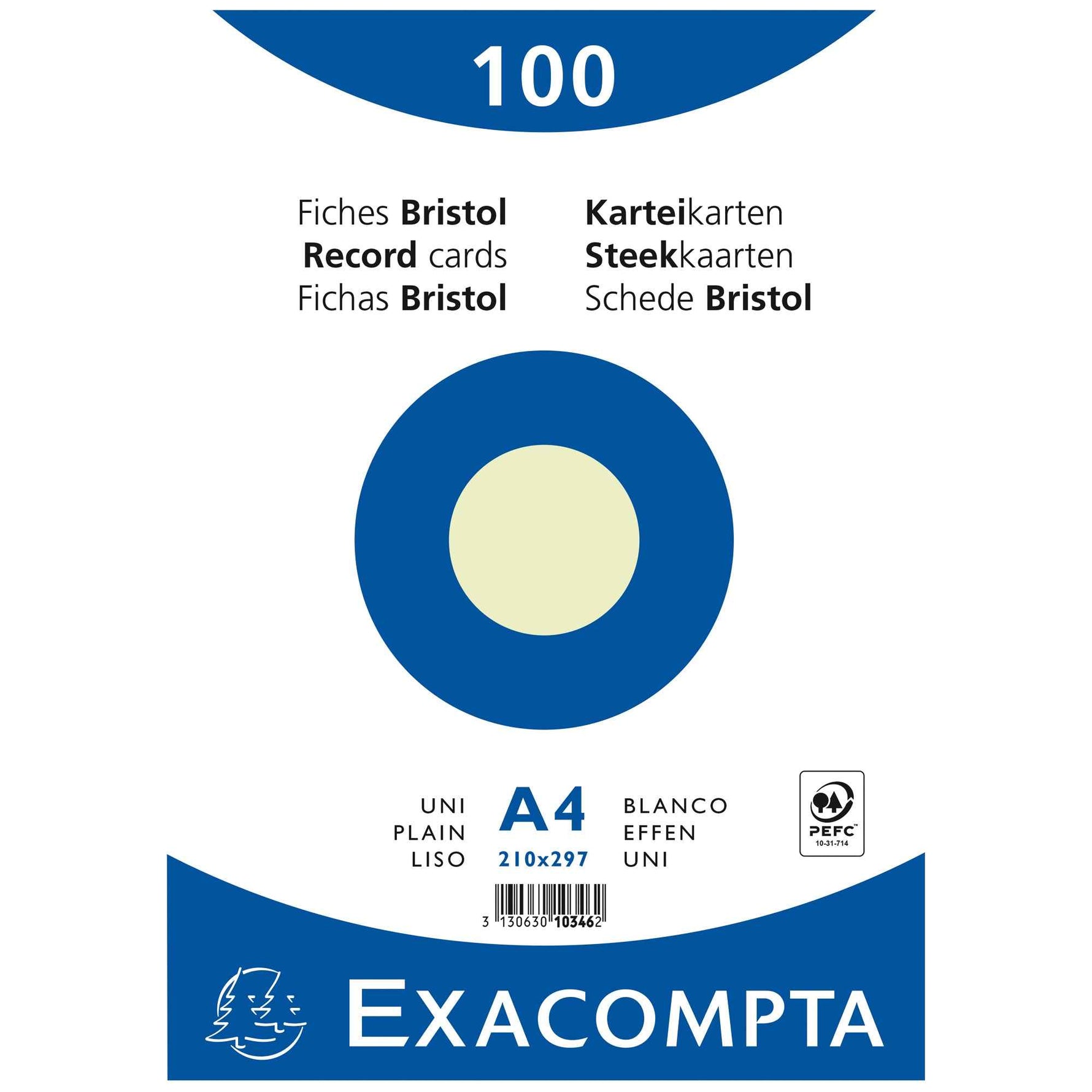Exacompta Karteikarte DIN A4 blanko