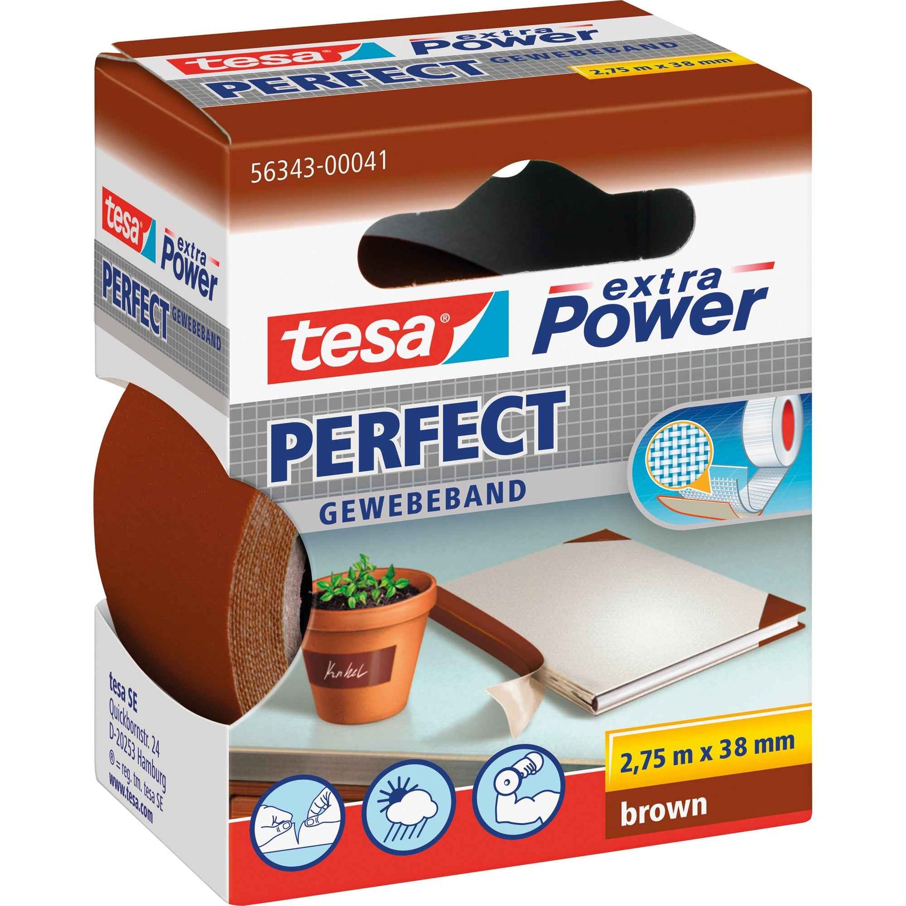 tesa® Gewebeband extra Power® Perfect 38 mm x 2,75 m (B x L)