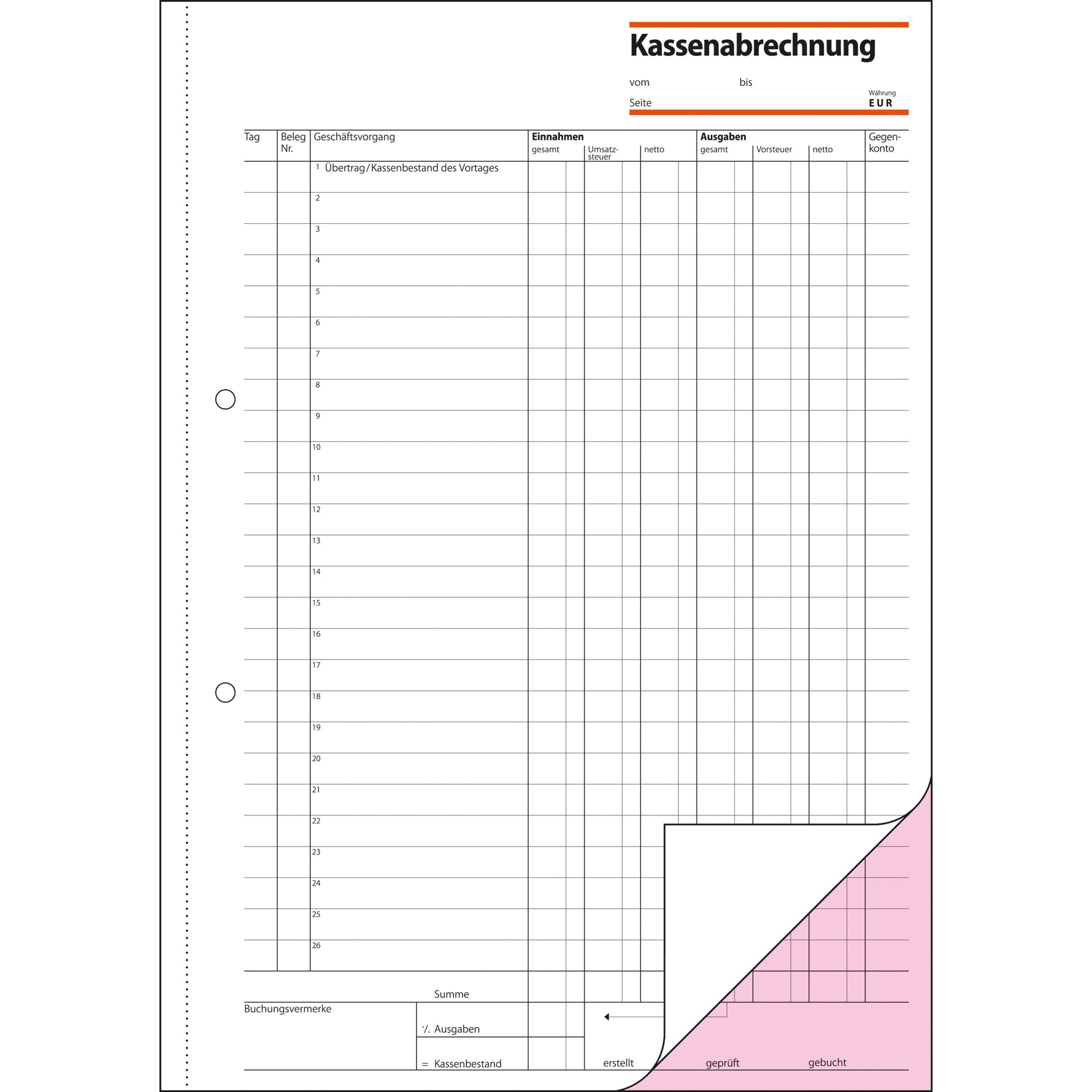 SIGEL Kassenabrechnung KG 425 - Wiepa Bürofachpartner