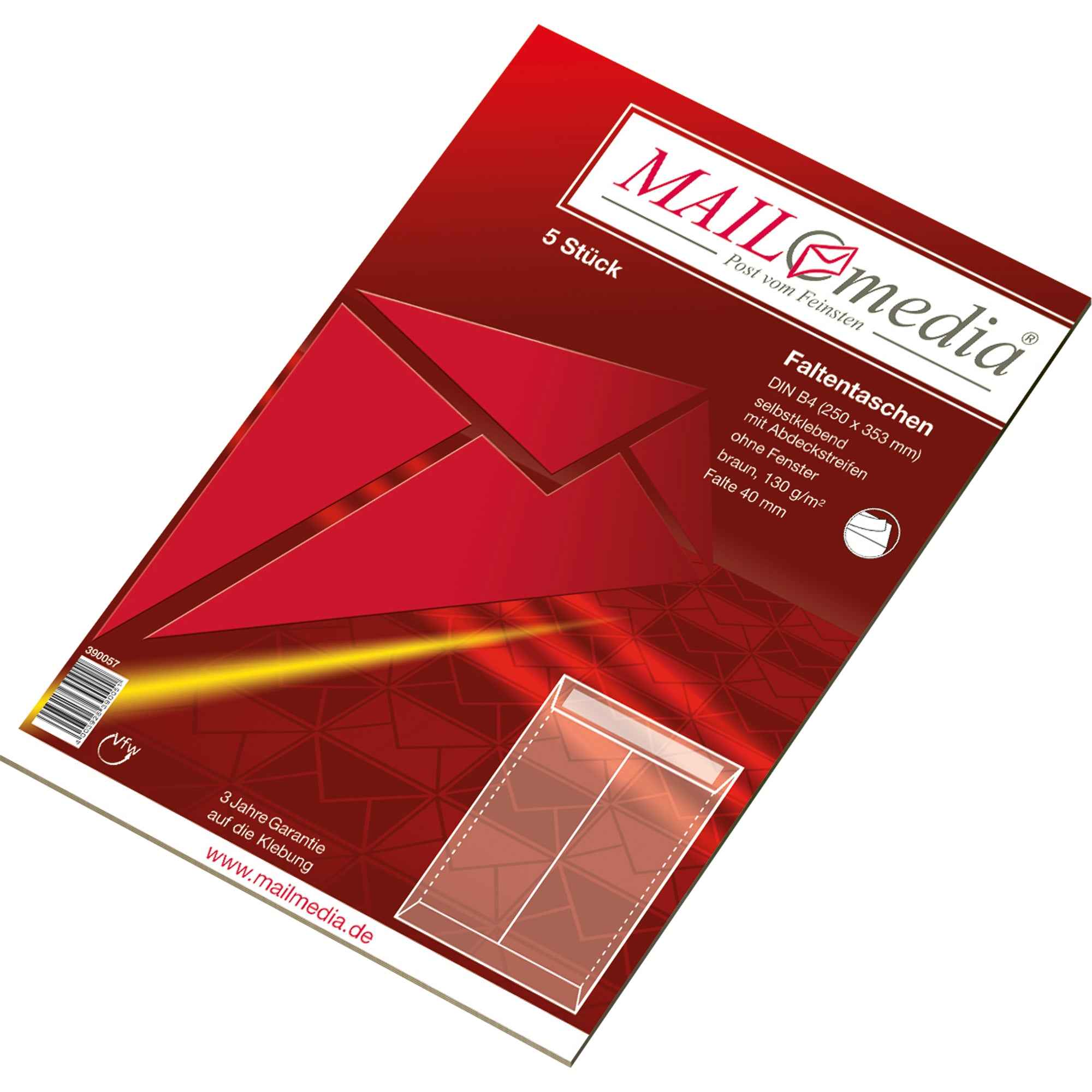 MAILmedia Faltentasche DIN B4 ohne Fenster