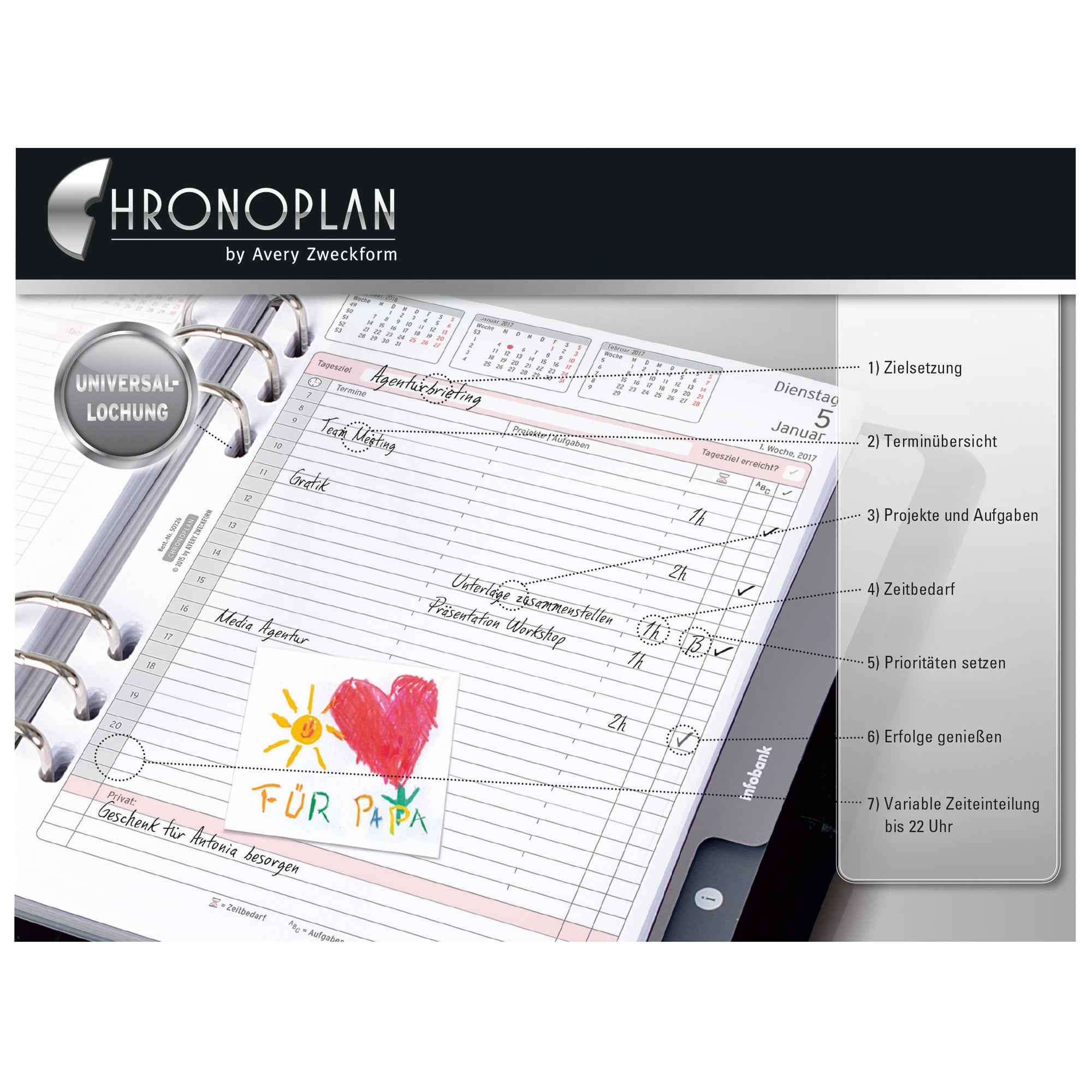 Chronoplan Einlage Kalender DIN A5 2026