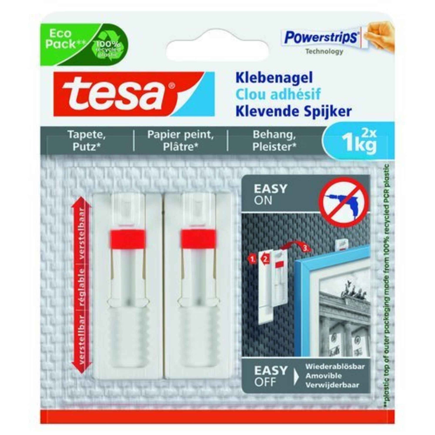 tesa® Klebenagel Tapete, Putz 2 St./Pack.