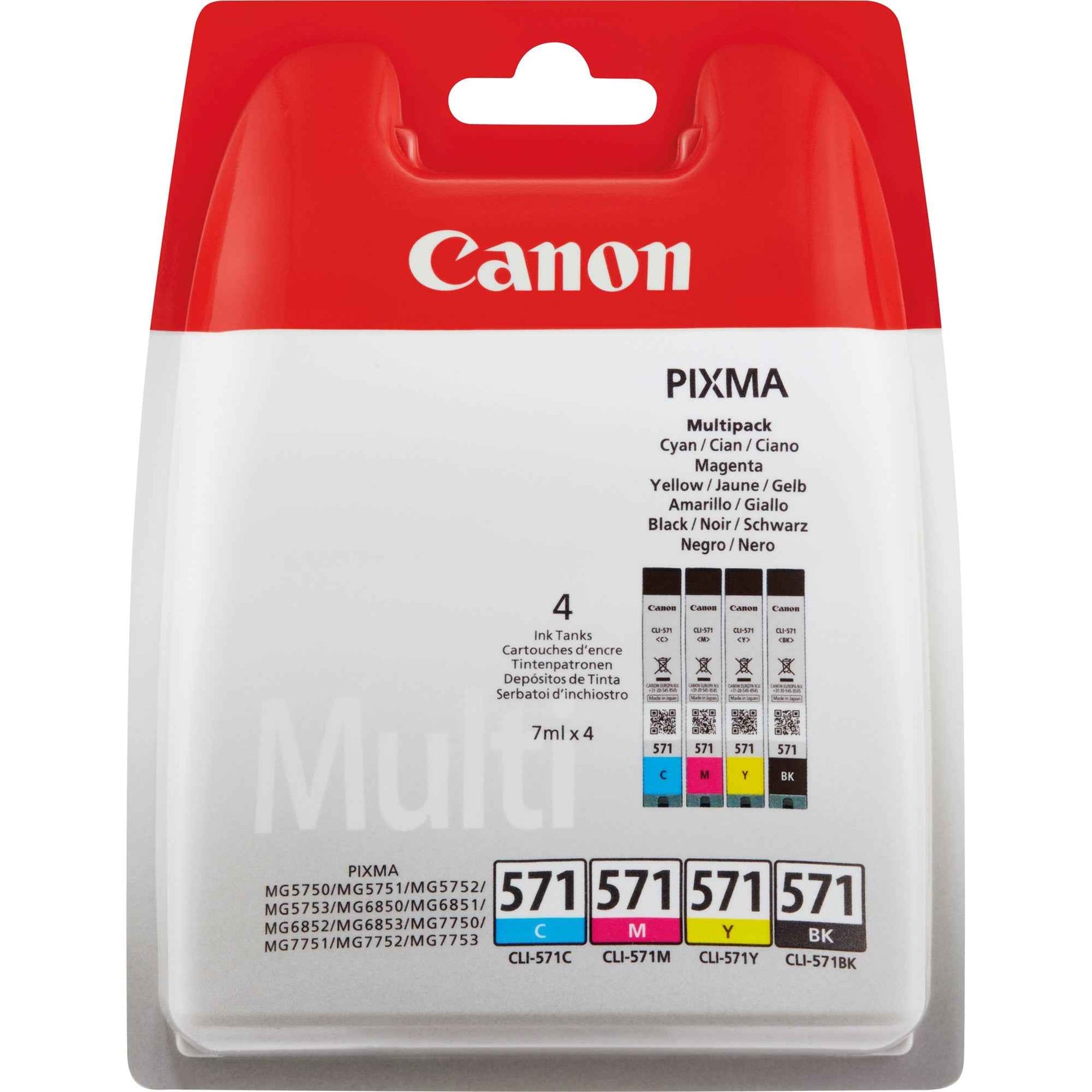 Canon Tintenpatrone CLI-571 BK/C/M/Y schwarz, cyan, magenta, gelb