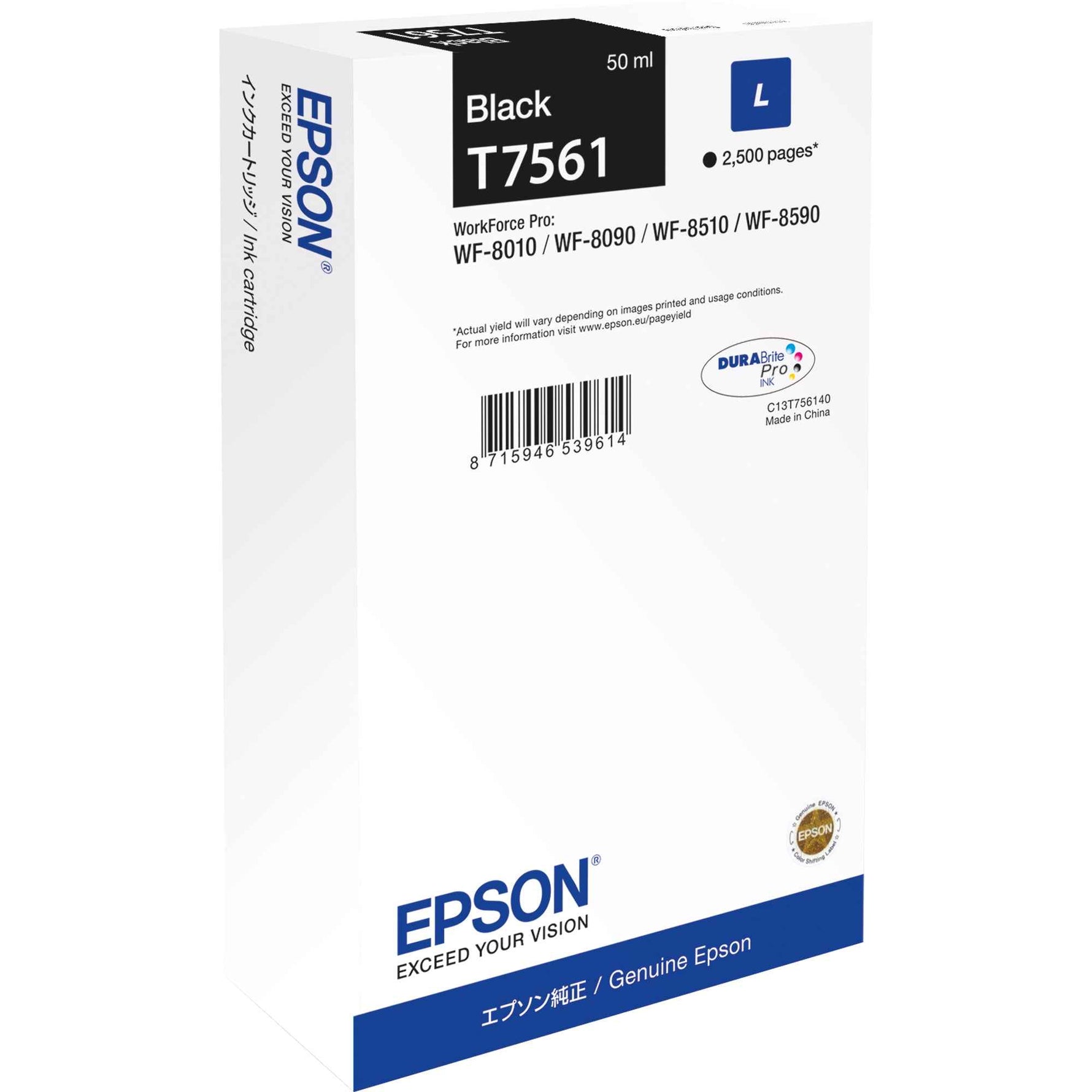 Epson Tintenpatrone T7561 schwarz