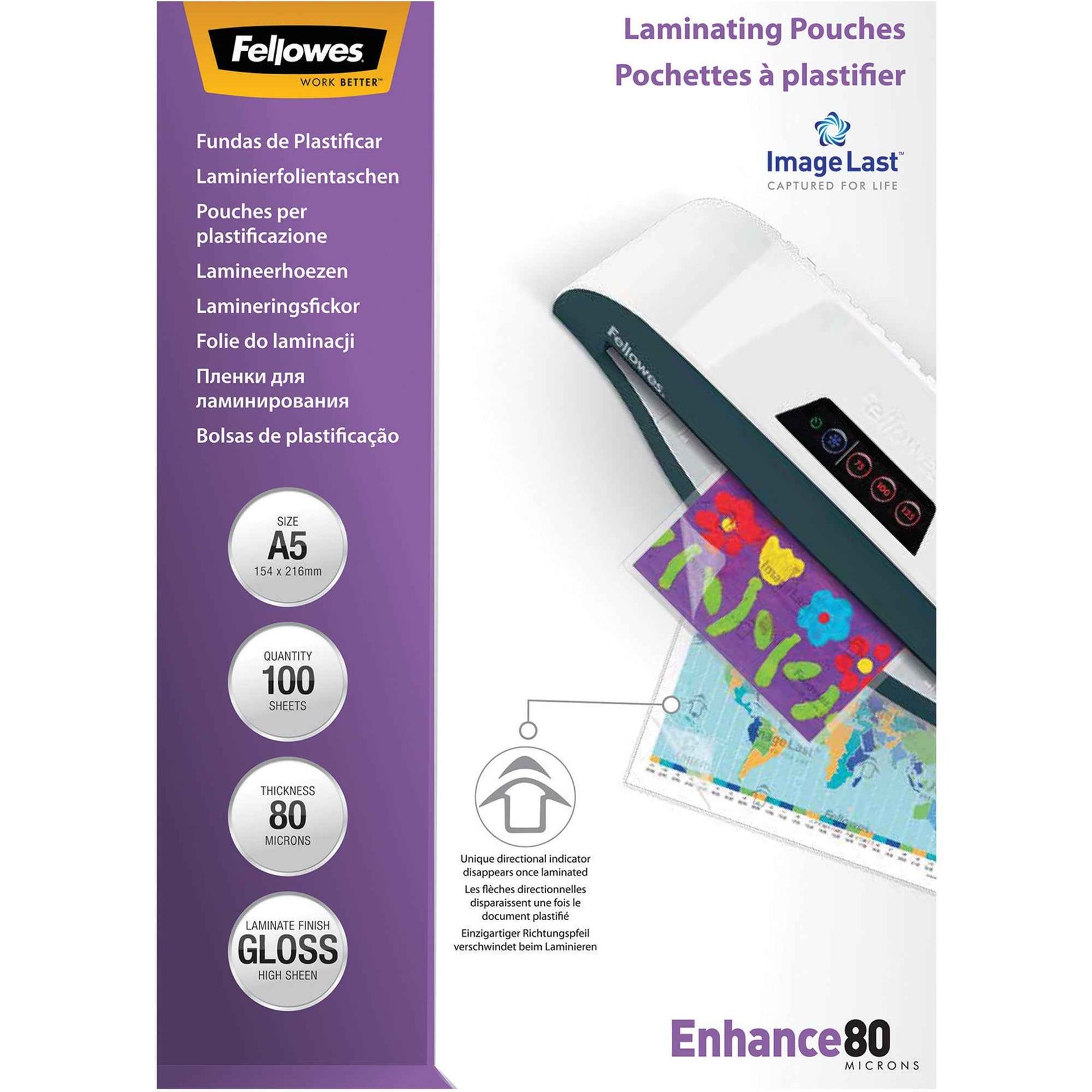 Fellowes® Laminierfolie ImageLast™ Enhance 80 154 x 210 mm (B x H) DIN A5