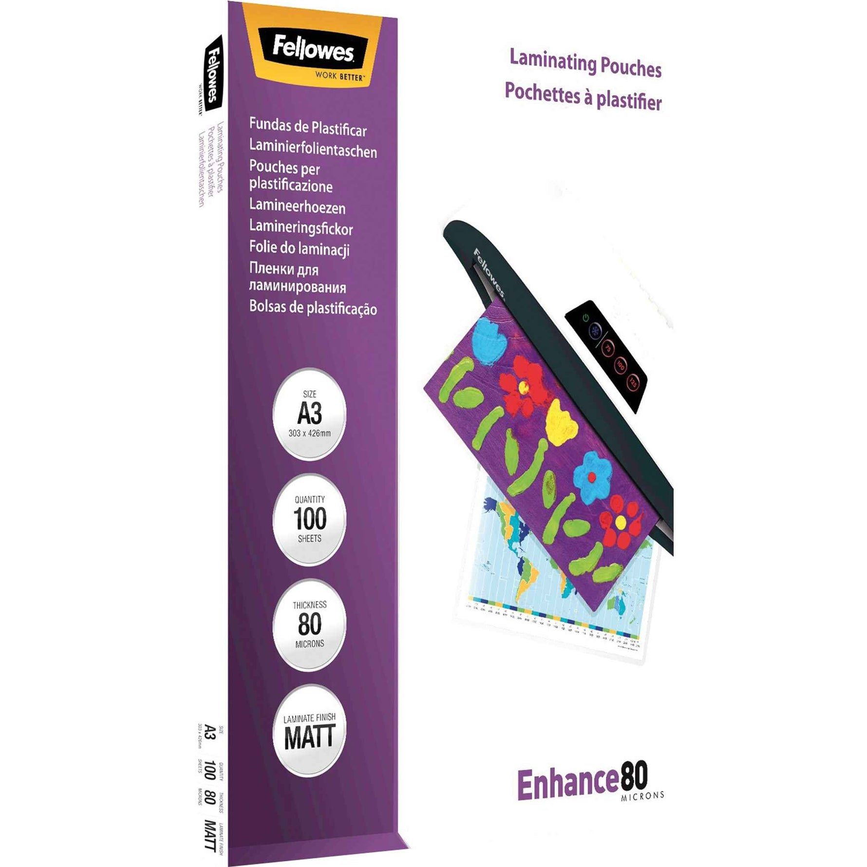 Fellowes® Laminierfolie Enhance 80 DIN A3