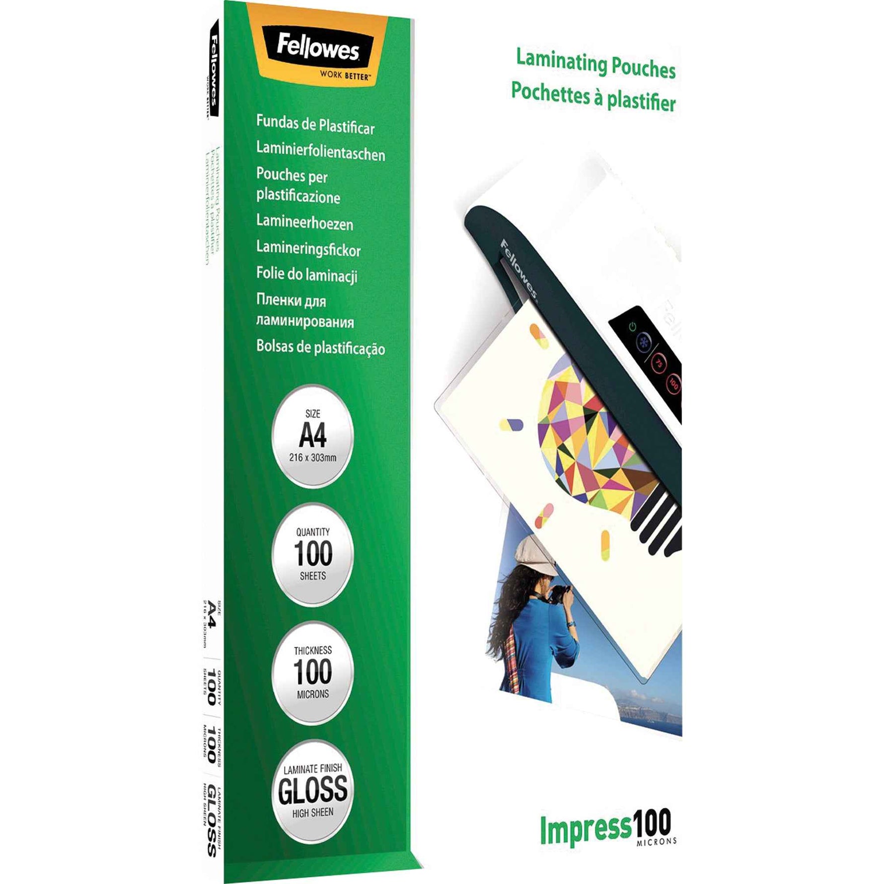 Fellowes® Laminierfolie Impress 100 210 x 297 mm (B x H) DIN A4