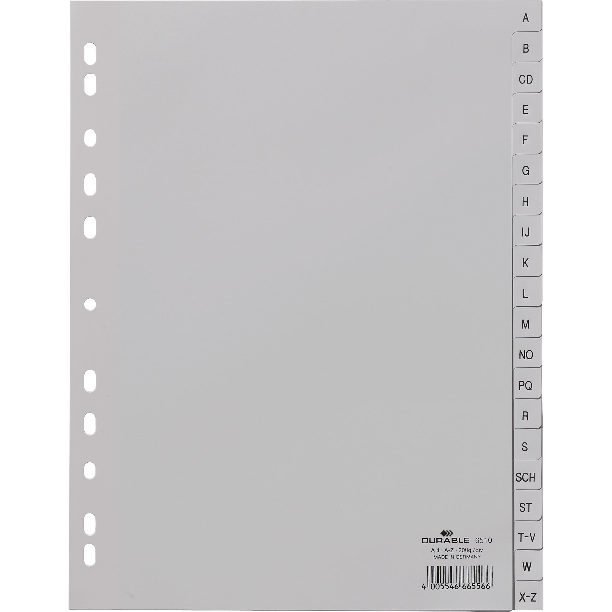 DURABLE Ordnerregister DIN A4 Vollformat A-Z grau 20-teilig - Wiepa Bürofachpartner