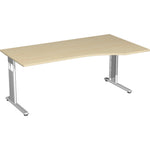 Geramöbel Schreibtisch C Fuß Flex 1.800 x 680-820 x 800/1.000 mm (B x H x T) Freiform rechts – Produktbild 4