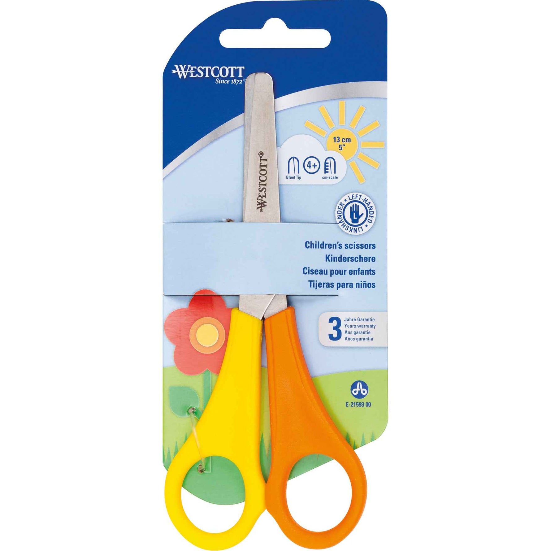 Westcott Bastelschere Kids gerade 130 mm abgerundet Linkshänder