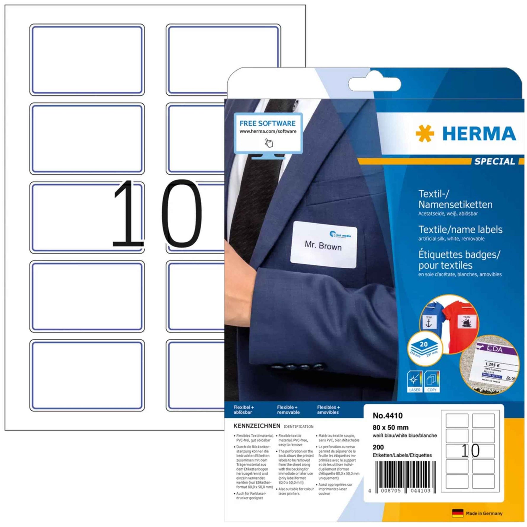 HERMA Namensetikett SPECIAL 80 x 50 mm (B x H)