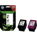 HP Tintenpatrone 62, schwarze, cyan, magenta und gelbe Tintenpatronen für Drucker, original HP Tintenpatronen.