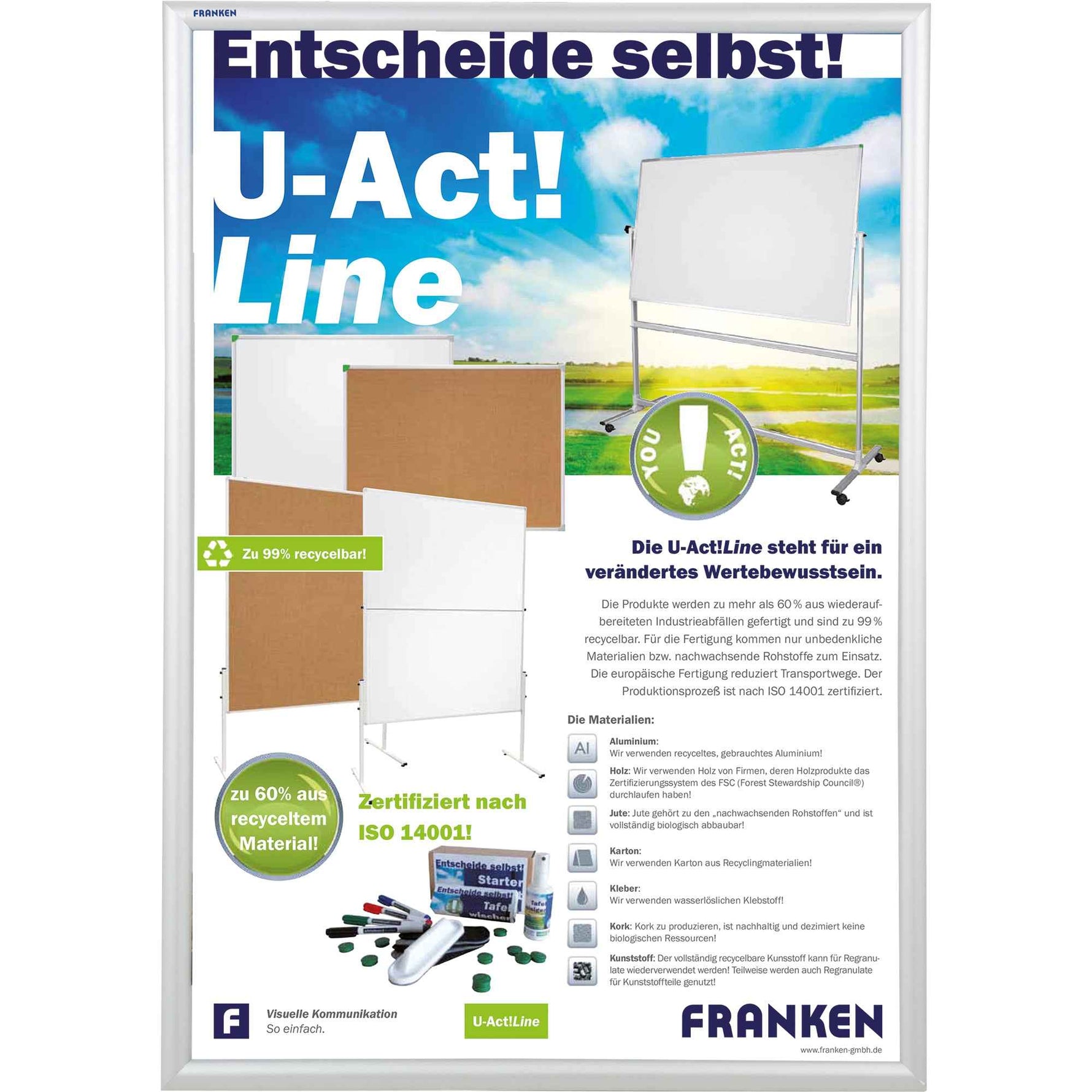FRANKEN Bilderwechselrahmen Security Feuerfest DIN A1