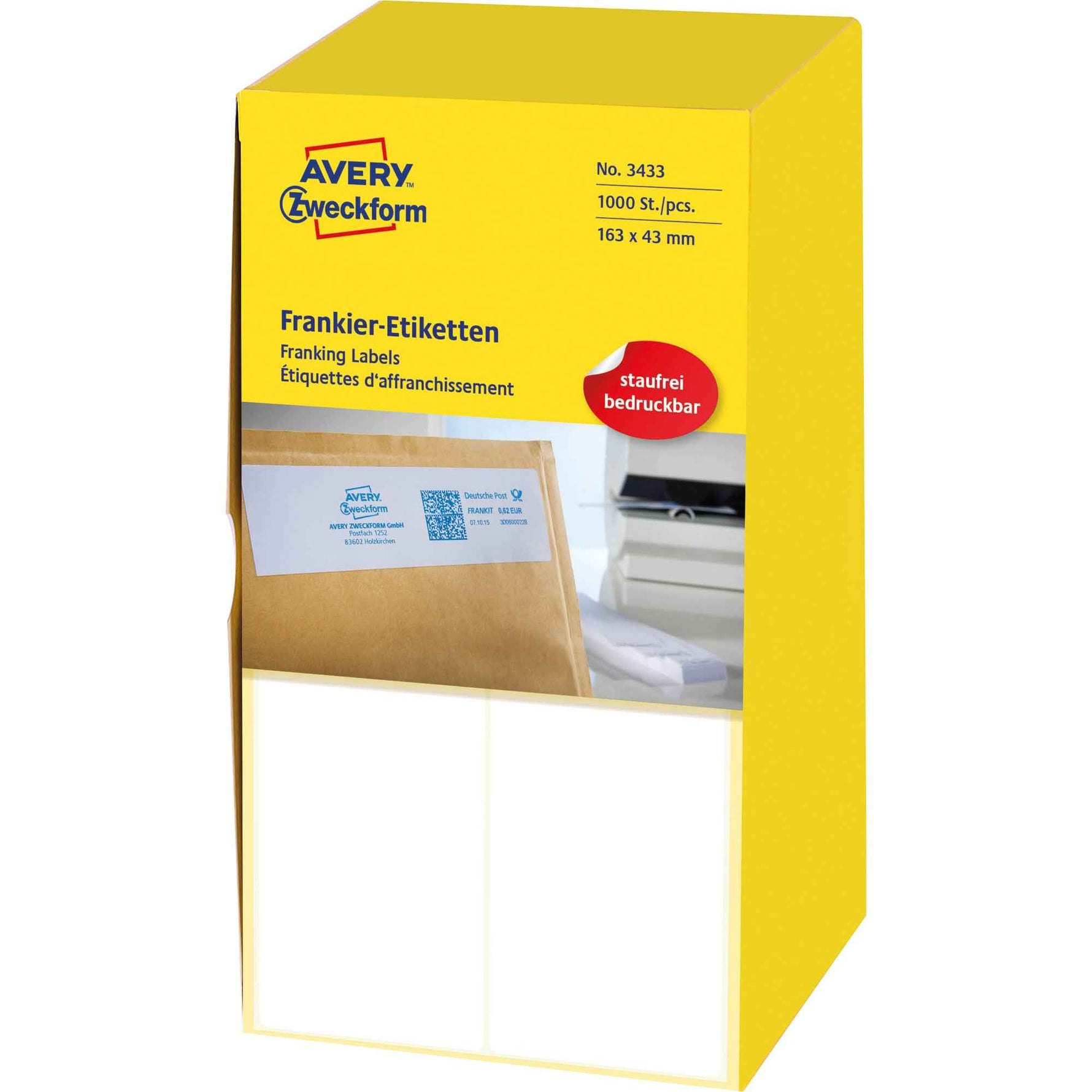 Avery Zweckform Frankieretikett Doppel-Etikett 163 x 43 mm (B x H)