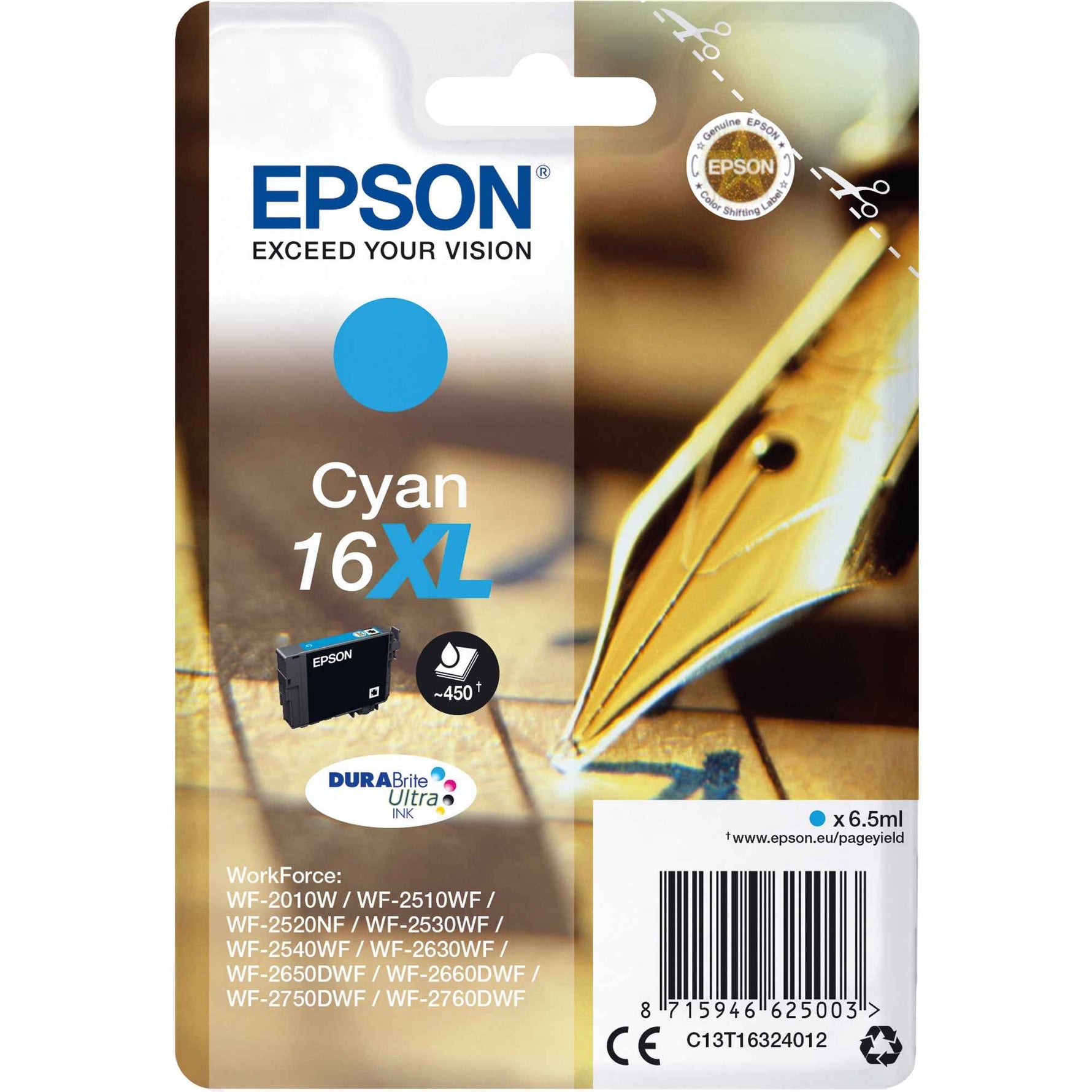 Epson Tintenpatrone 16XL cyan