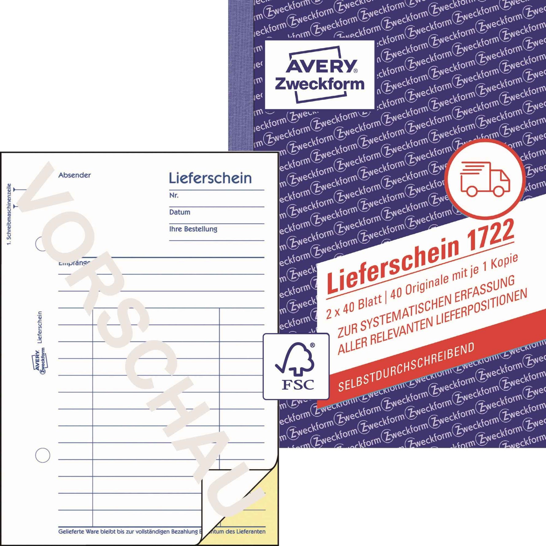 Avery Zweckform Lieferschein 1722