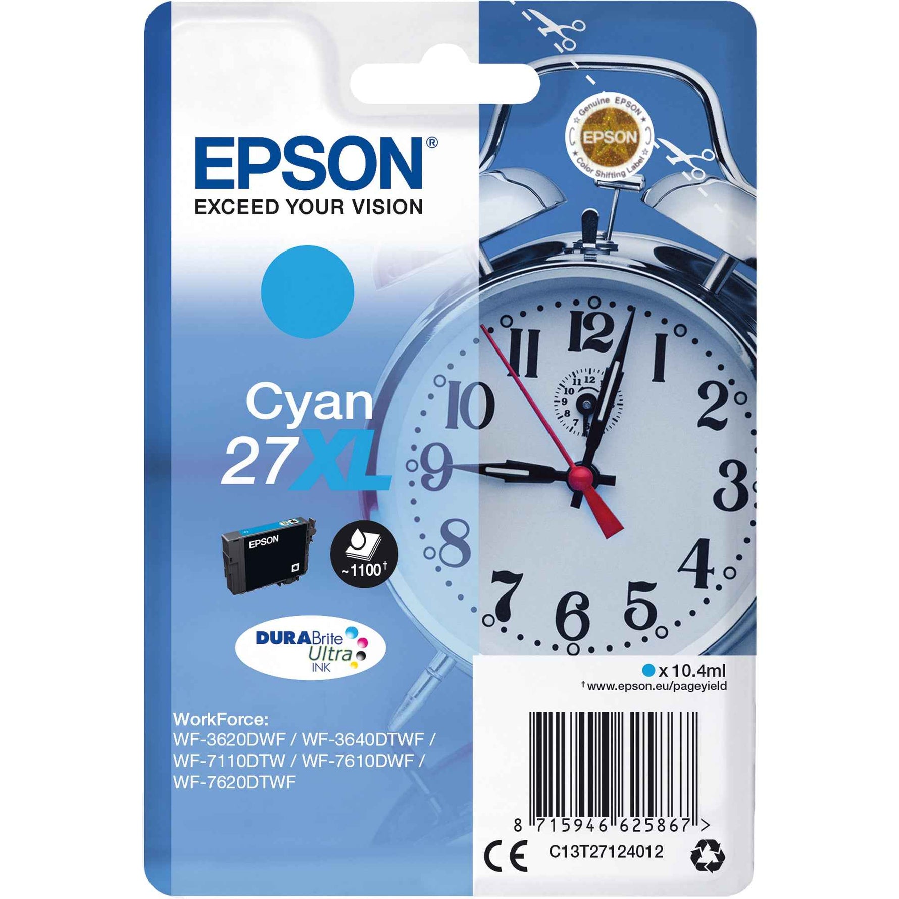 Epson Tintenpatrone 27XL cyan