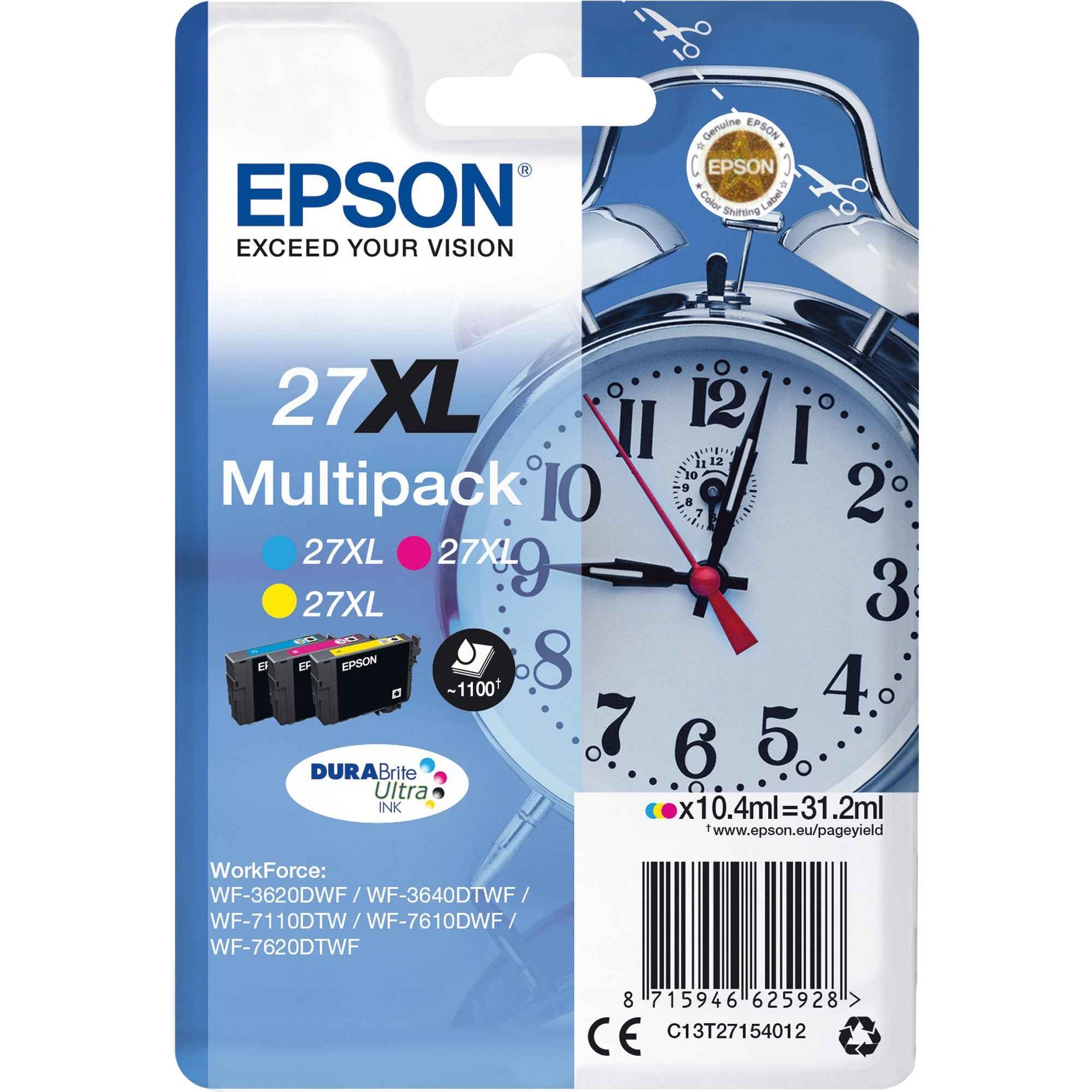 Epson Tintenpatrone 27XL cyan, magenta, gelb