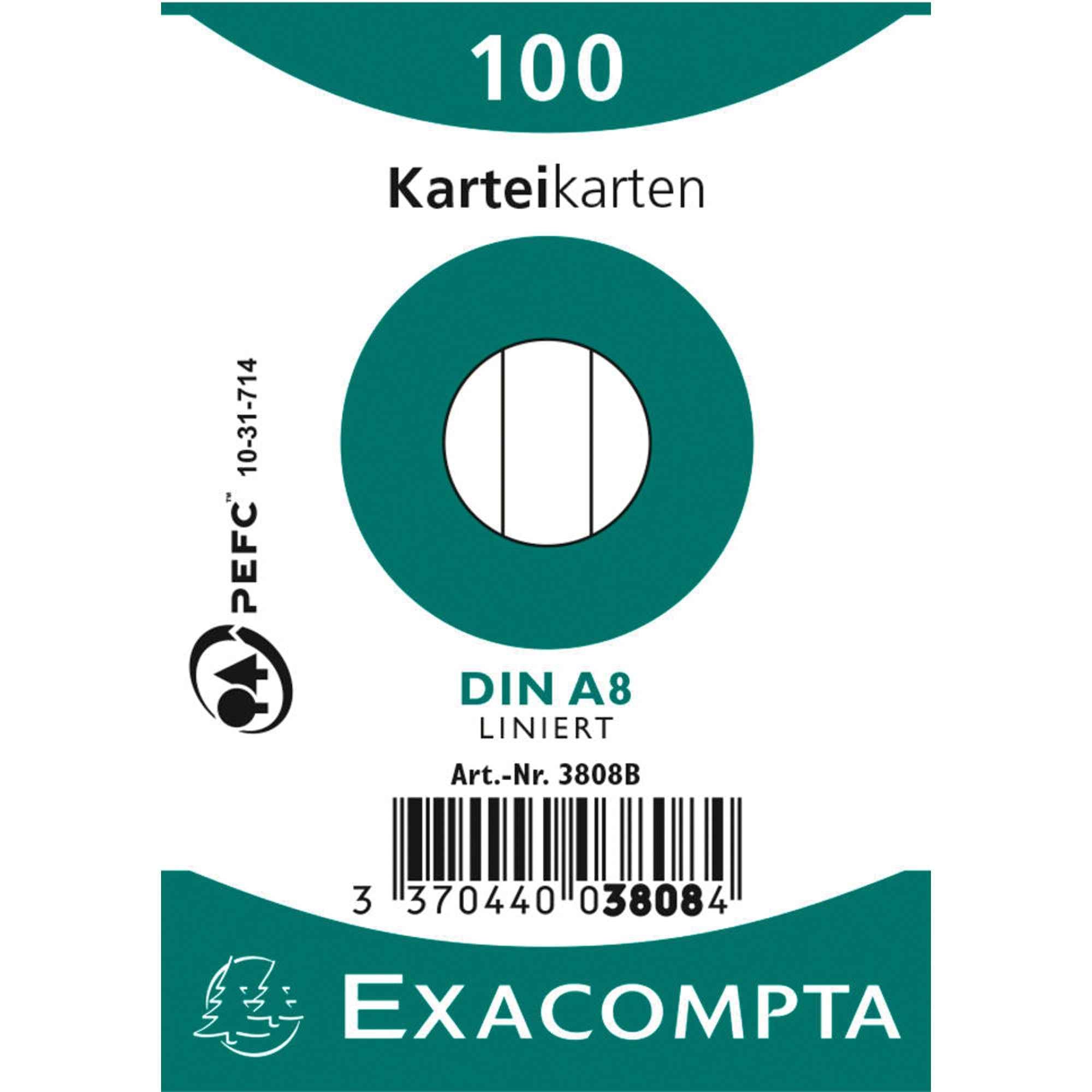 Exacompta Karteikarte DIN A8 liniert