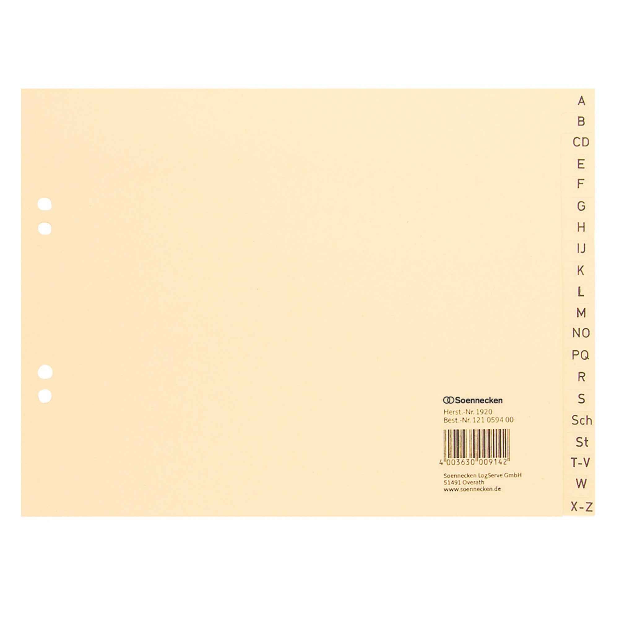 Soennecken A-Z Register 24 x 18 cm (B x H)