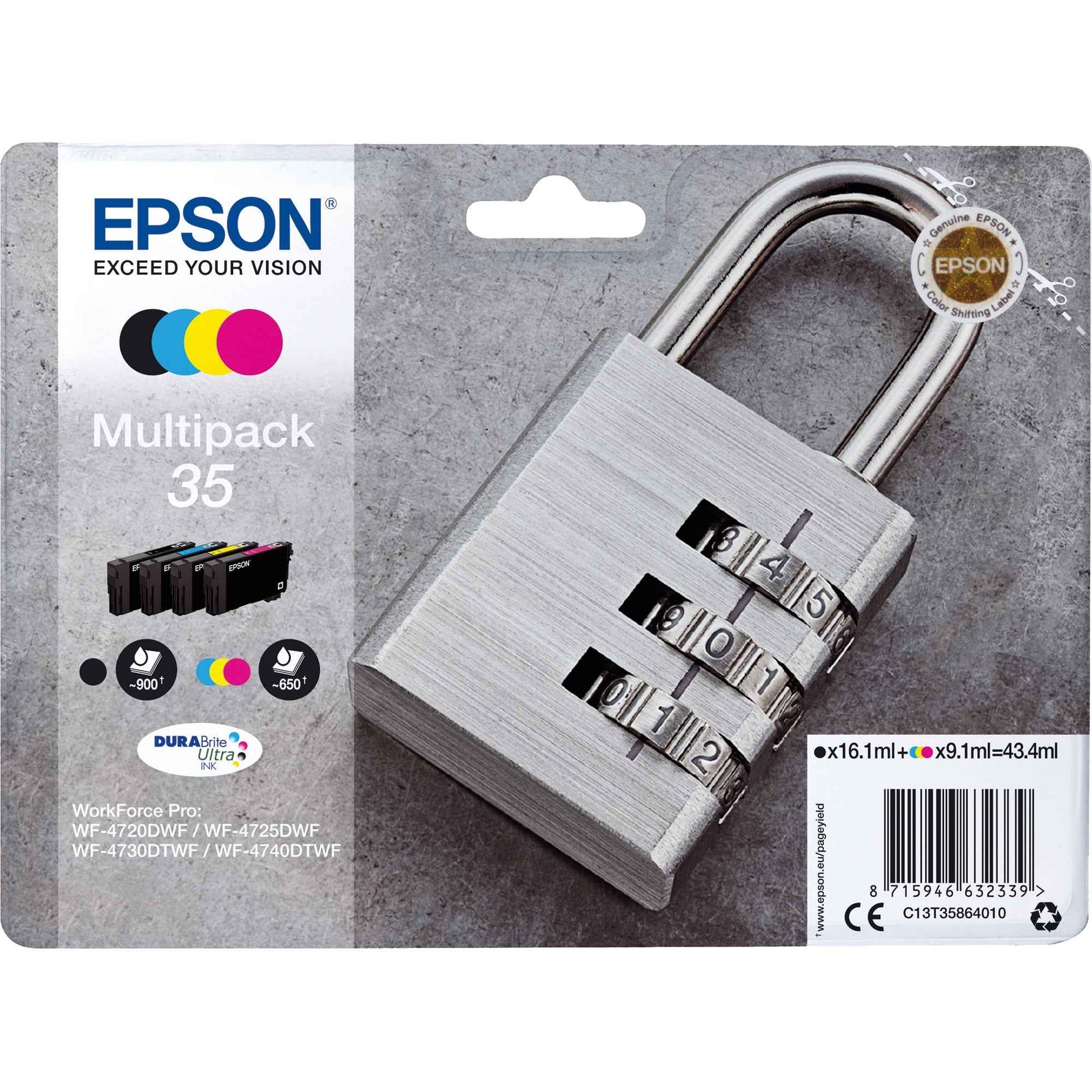 Epson Tintenpatrone 35 schwarz, cyan, magenta, gelb