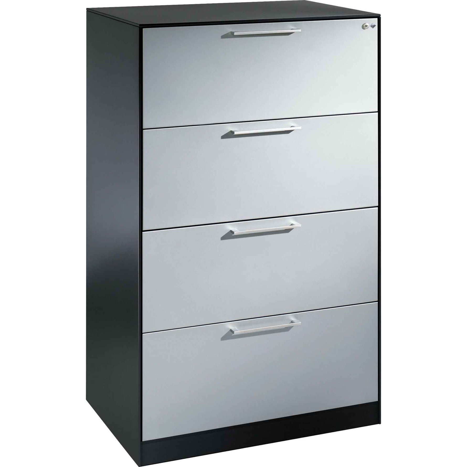 C+P Hängeregistraturschrank Asisto 800 x 1.298 x 600 mm (B x H x T) lichtgrau schwarzgrau