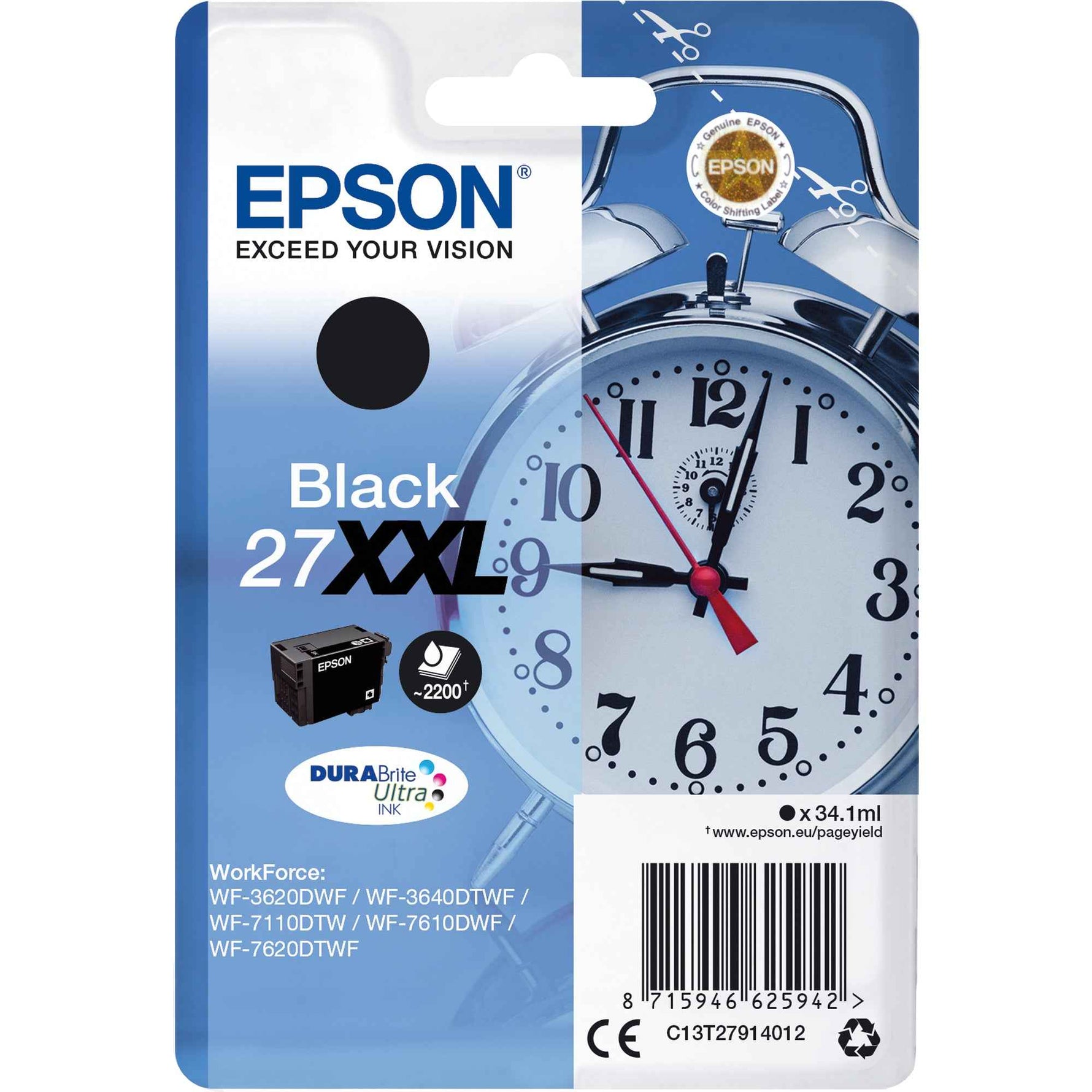 Epson Tintenpatrone 27XXL schwarz