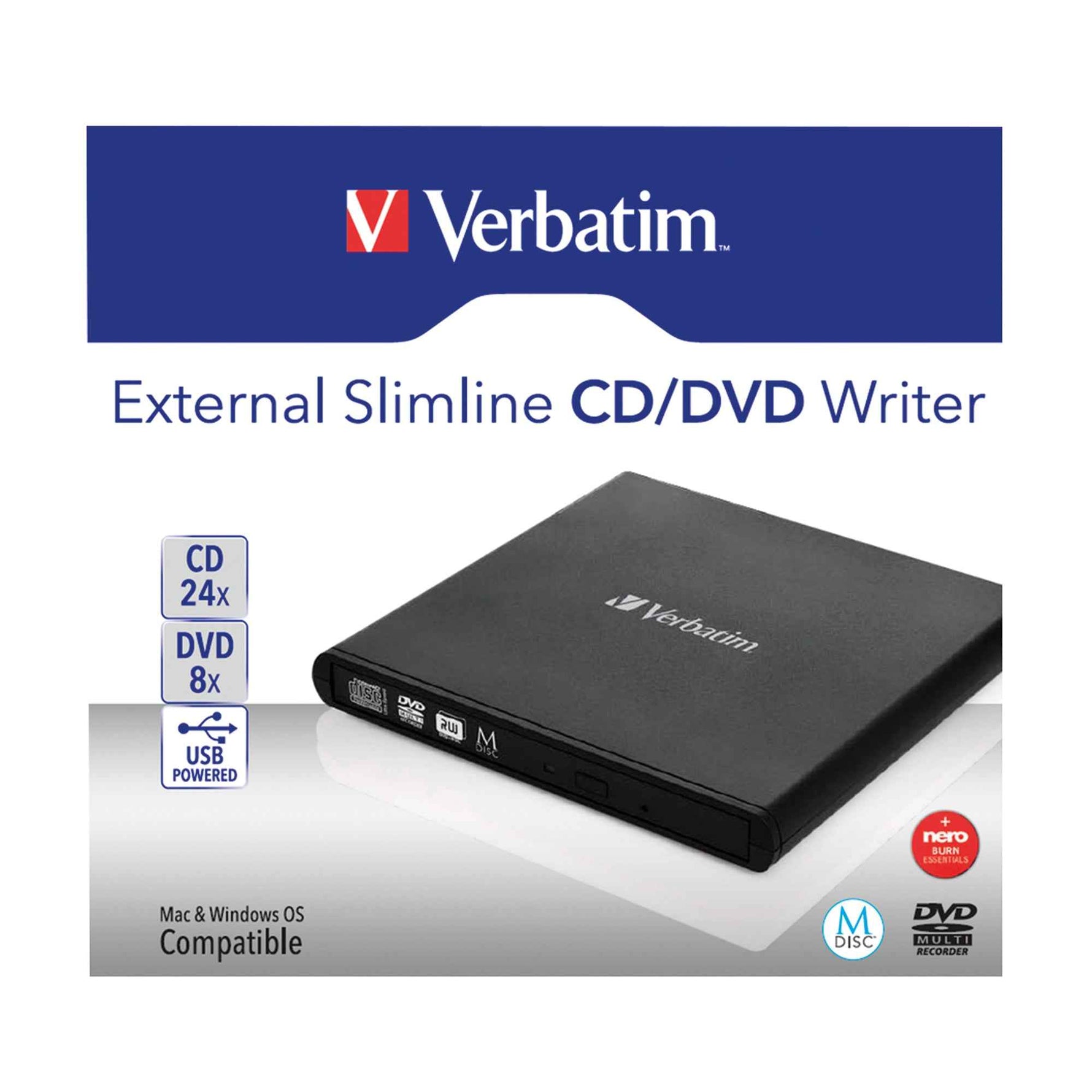 Verbatim Laufwerk extern Slimline CD/DVD