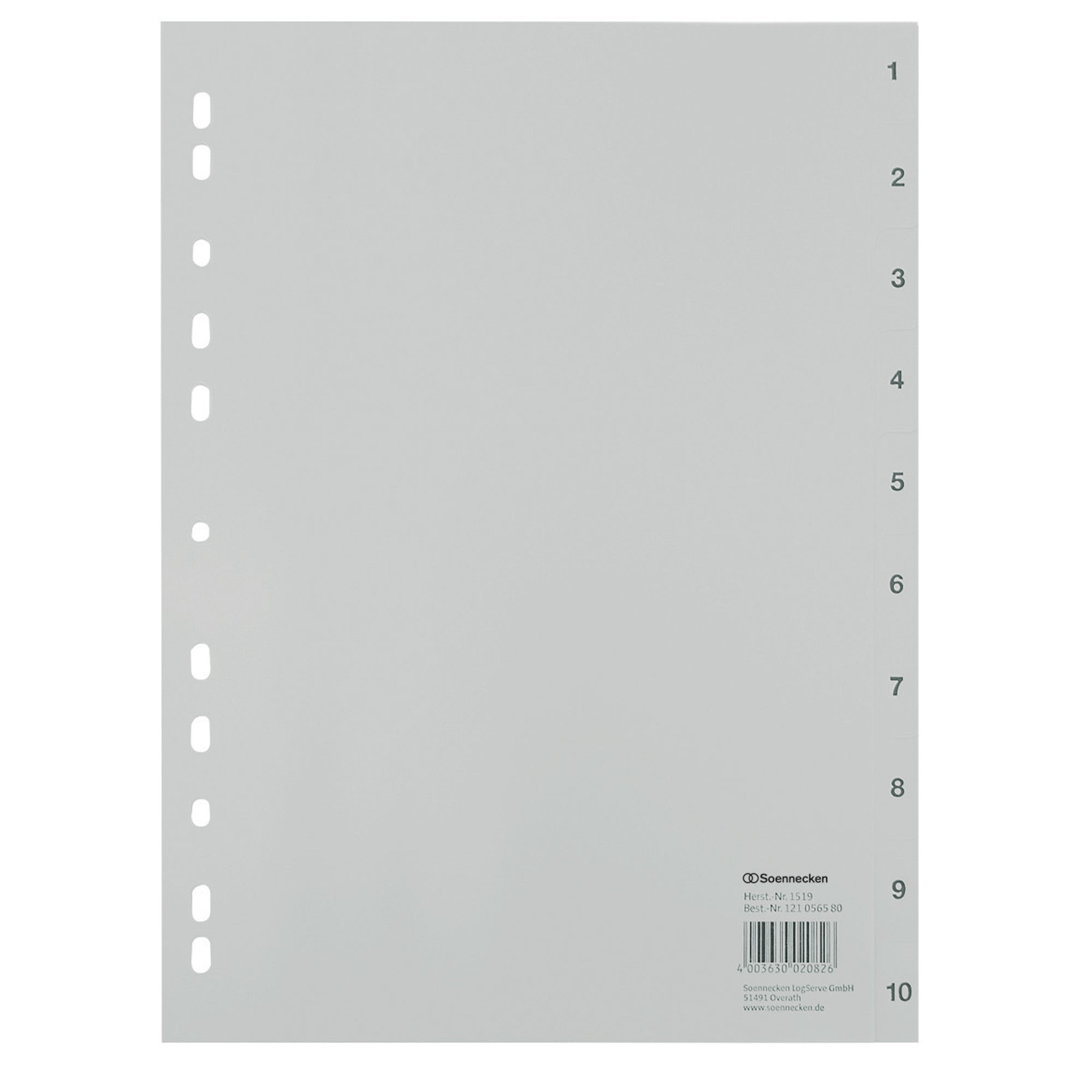 Soennecken Zahlenregister 22,5 x 29,7 cm (B x H) in div. Varianten - Wiepa Bürofachpartner