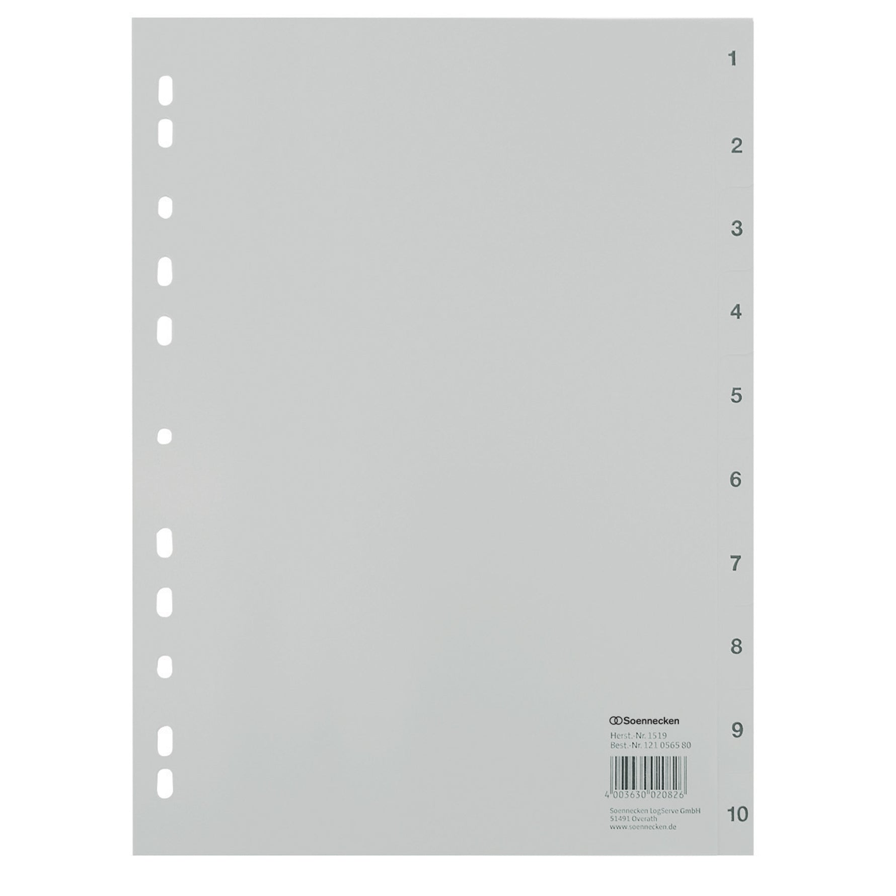 Soennecken Zahlenregister 22,5 x 29,7 cm (B x H) in div. Varianten - Wiepa Bürofachpartner