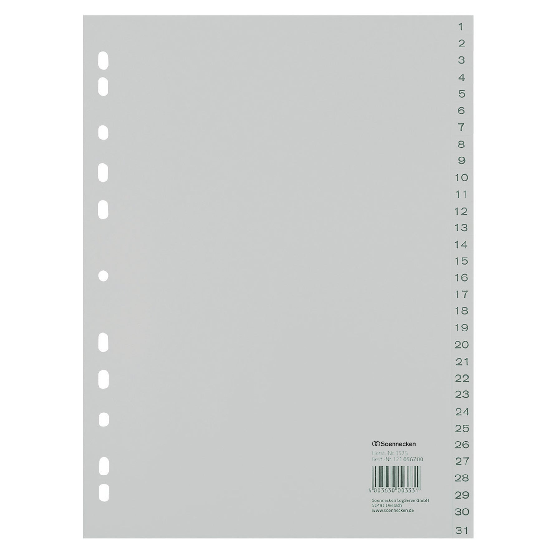 Soennecken Zahlenregister 22,5 x 29,7 cm (B x H) in div. Varianten - Wiepa Bürofachpartner