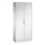 C+P Flügeltürenschrank Asisto 800 x 1.980 x 435 mm (B x H x T) lichtgrau