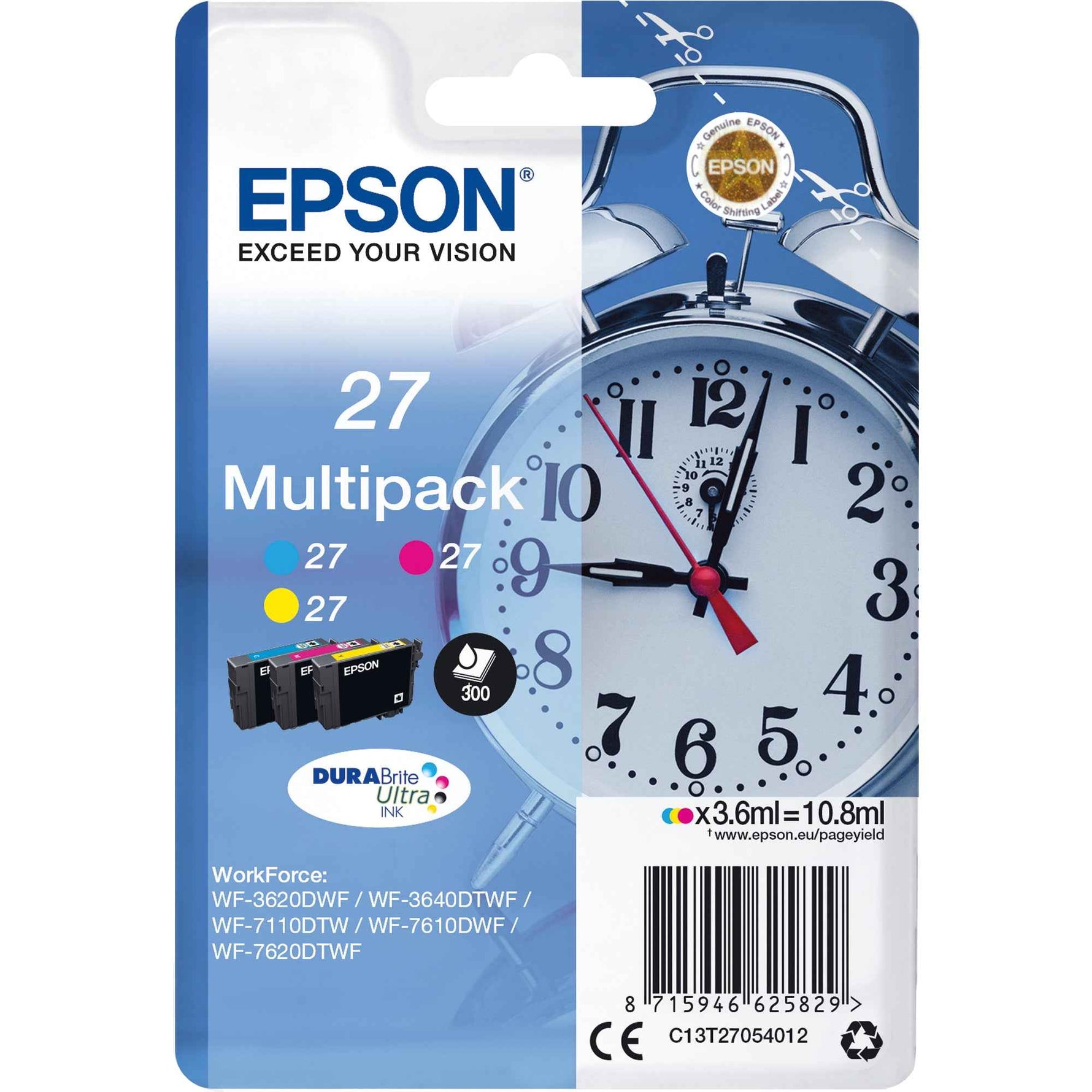 Epson Tintenpatrone 27 cyan, magenta, gelb