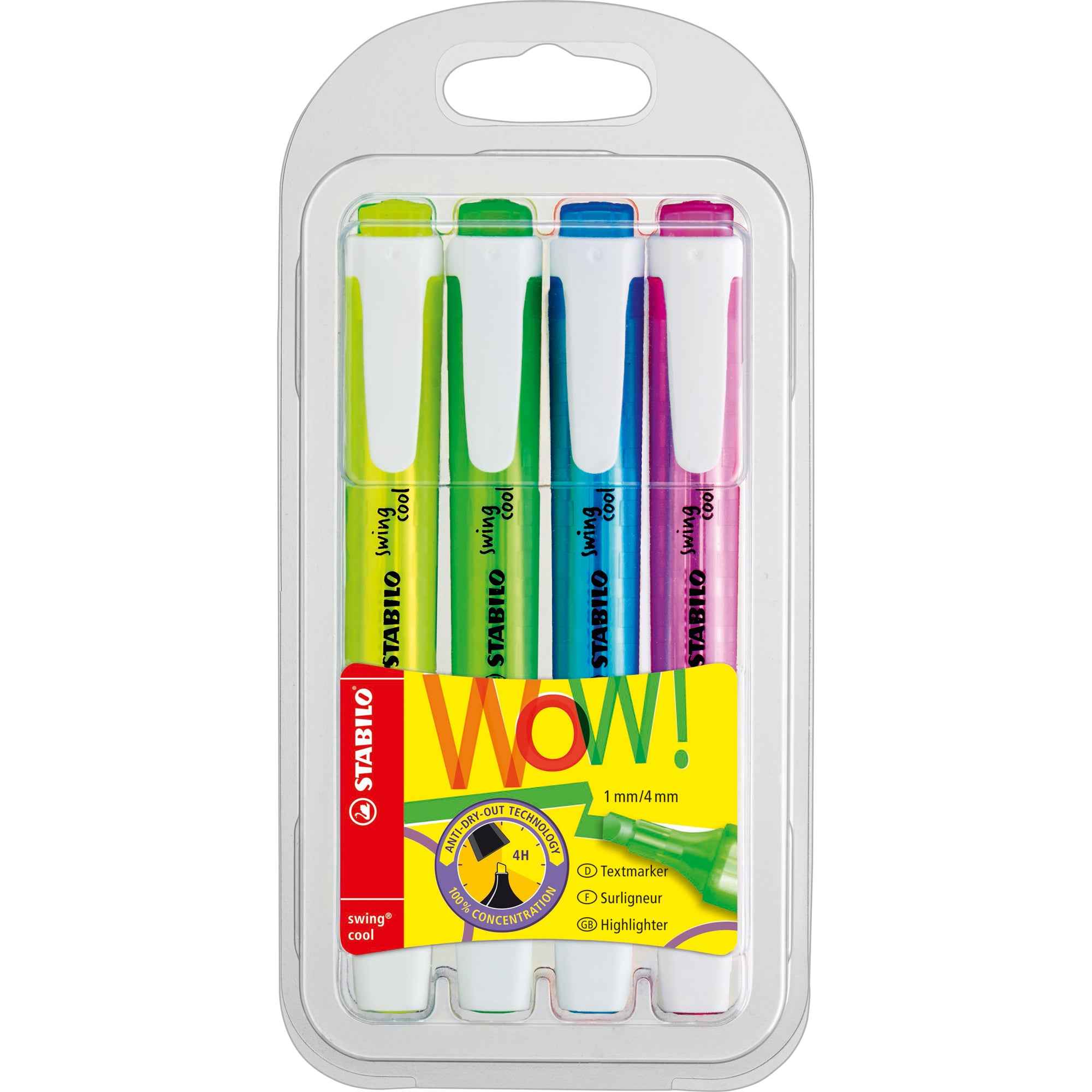 STABILO® Textmarker swing® cool 4 St./Pack.