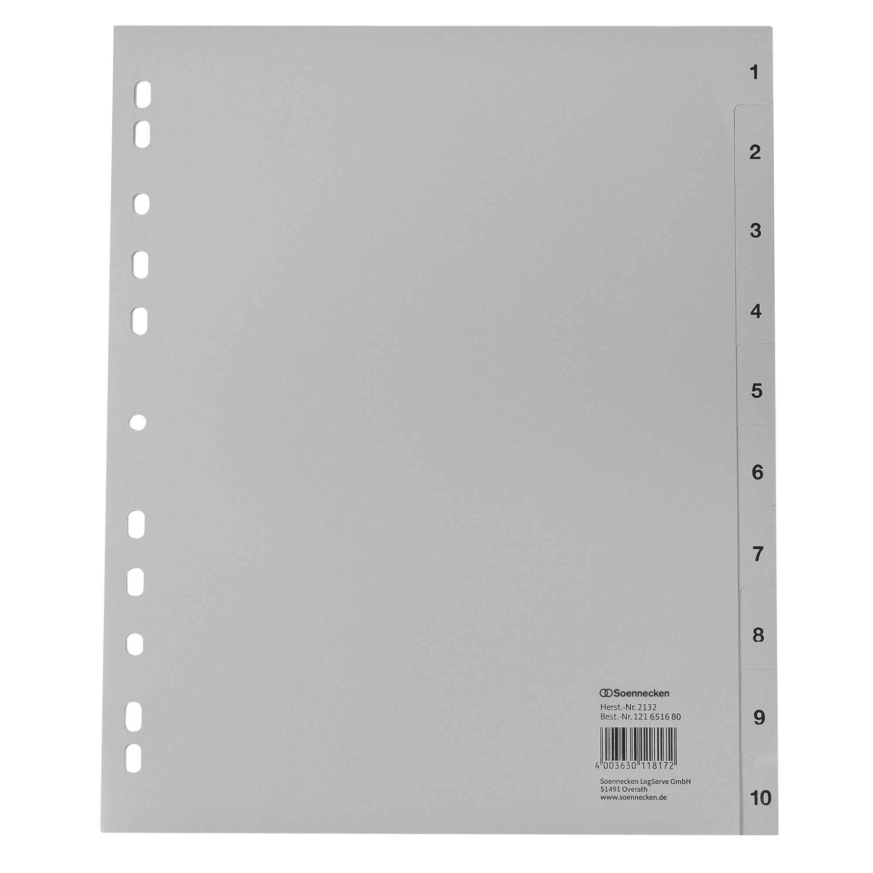 Soennecken Zahlenregister 24,5 x 29,7 cm (B x H)