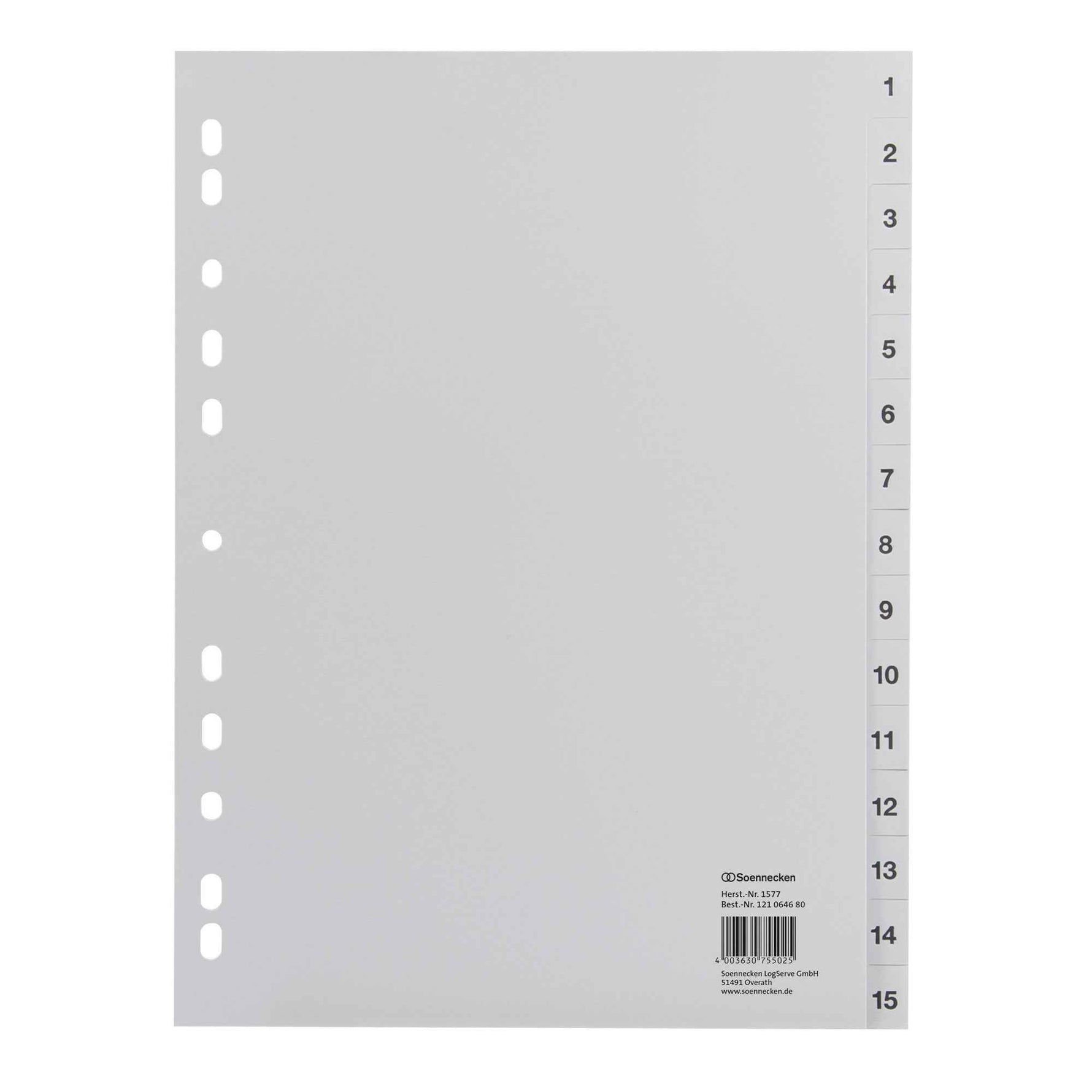 Soennecken Zahlenregister 22,5 x 29,7 cm (B x H)