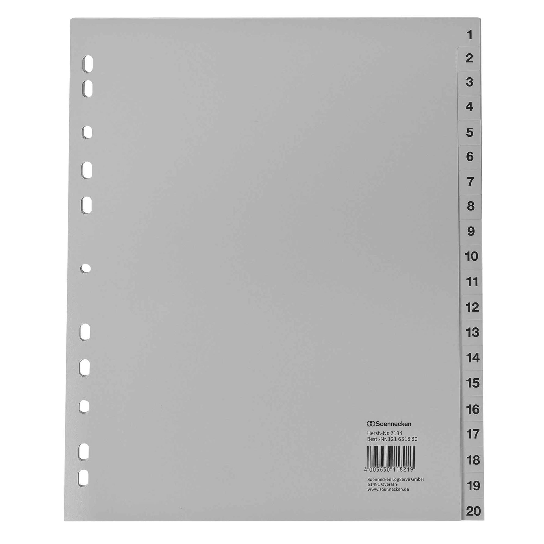 Soennecken Zahlenregister 24,5 x 29,7 cm (B x H)