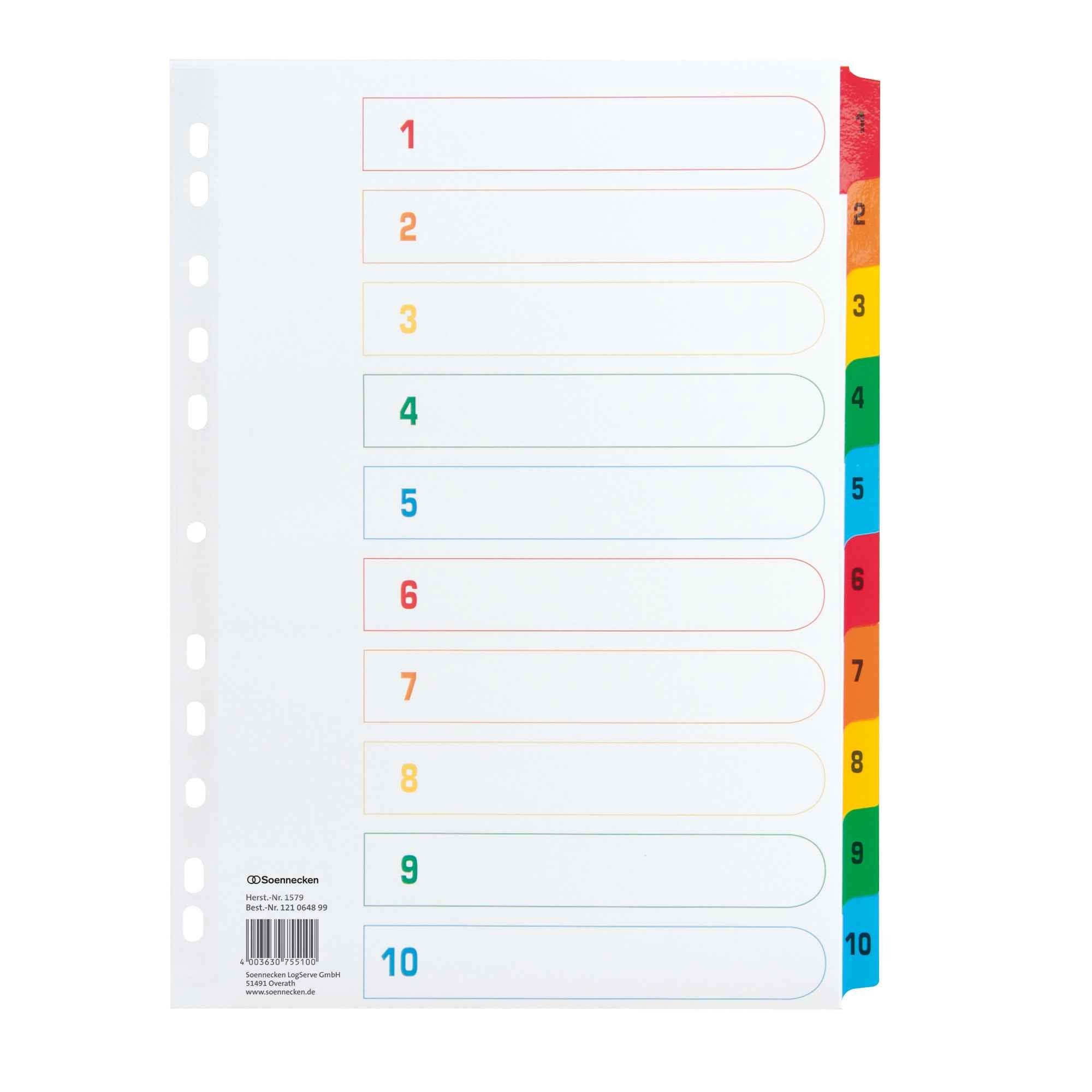 Soennecken Zahlenregister 1-10