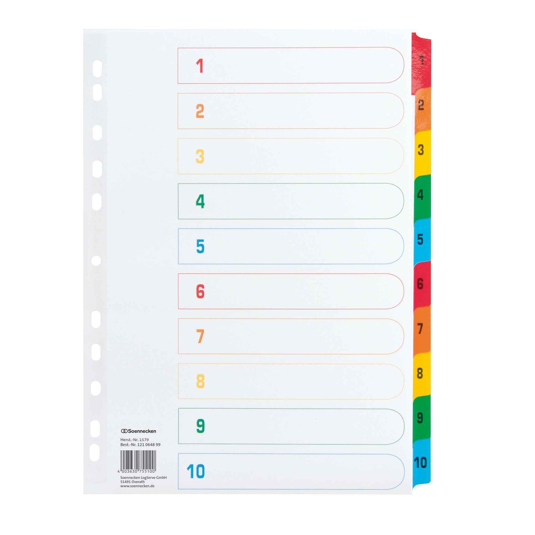 Soennecken Zahlenregister 1-10