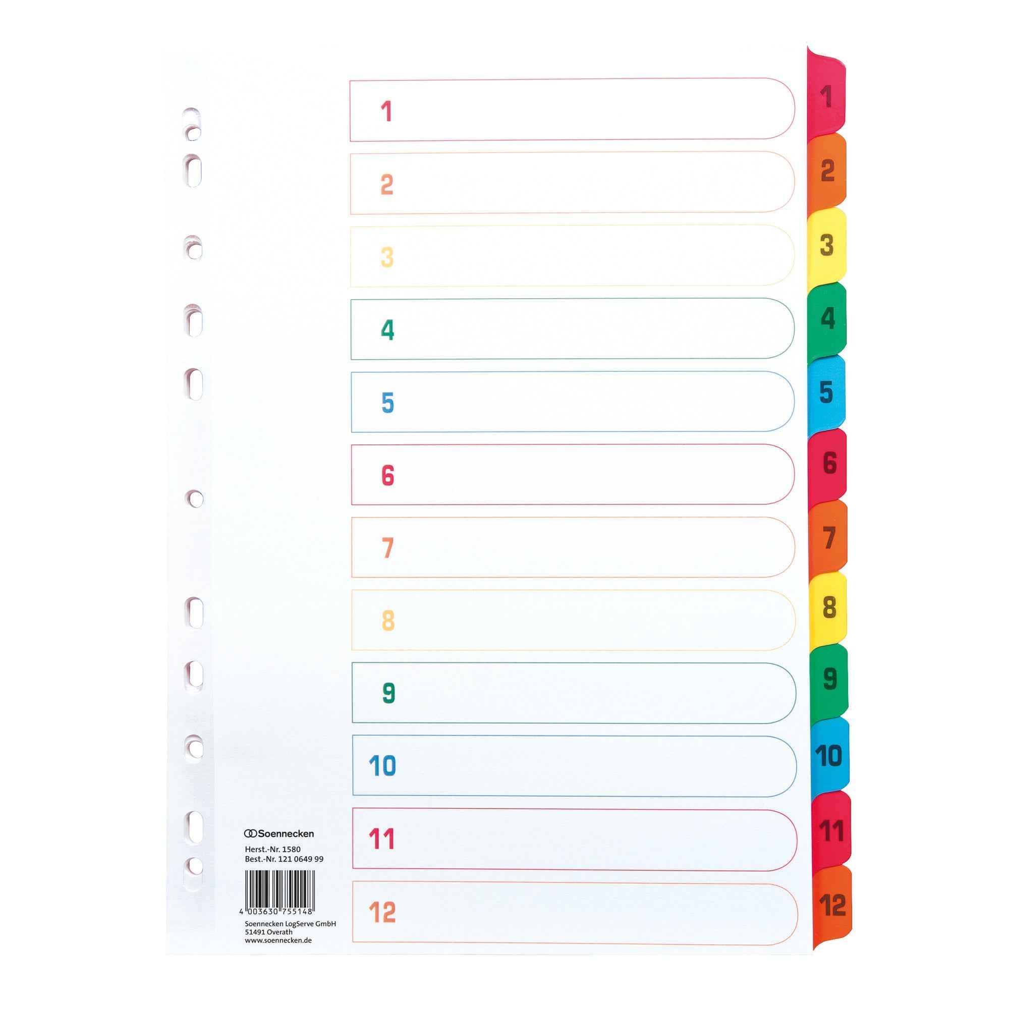 Soennecken Zahlenregister 1-12