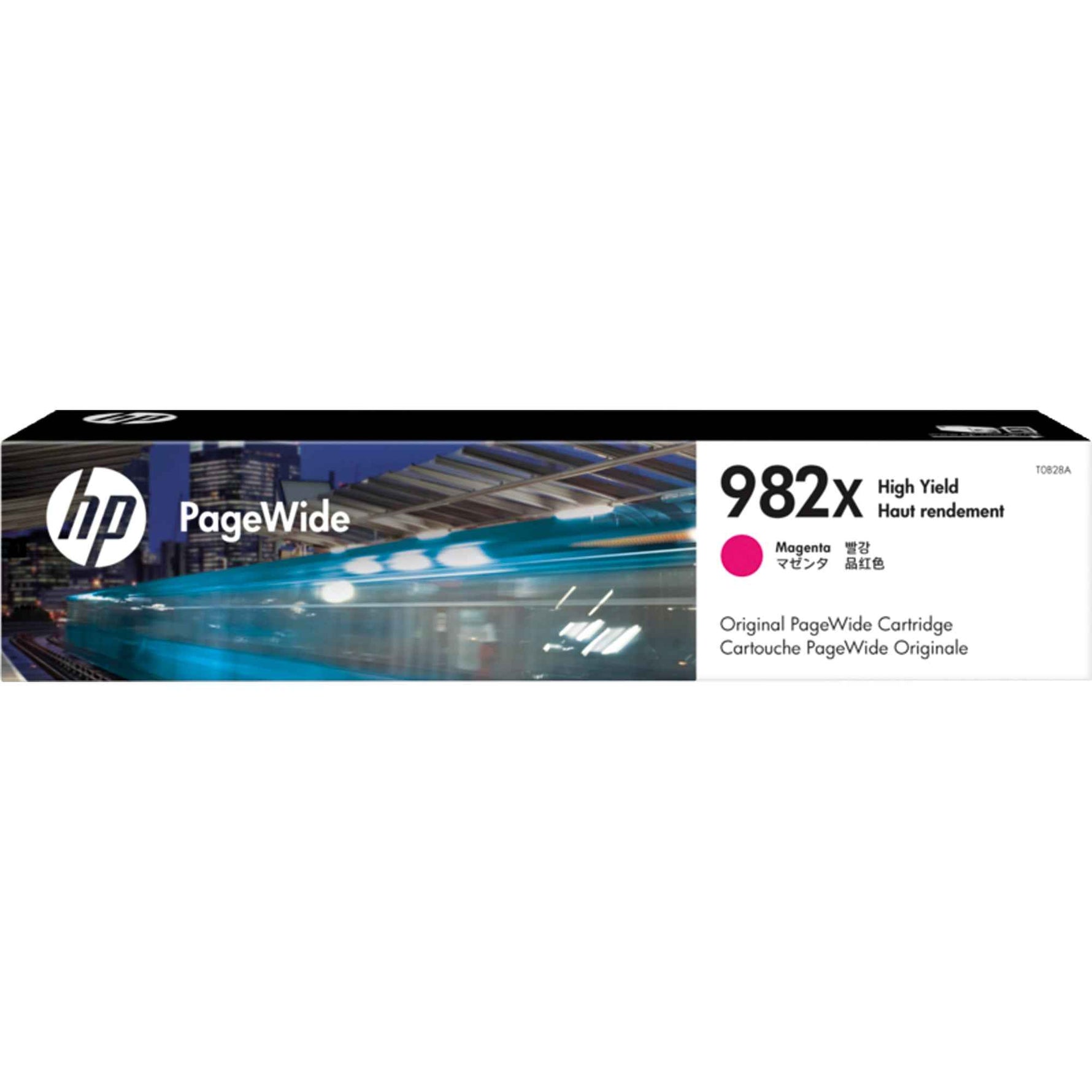 Magenta HP Tintenpatrone 982X für Drucker, sichtbarer Tintenbehälter und Markierung, kompatibel mit HP Druckerserie