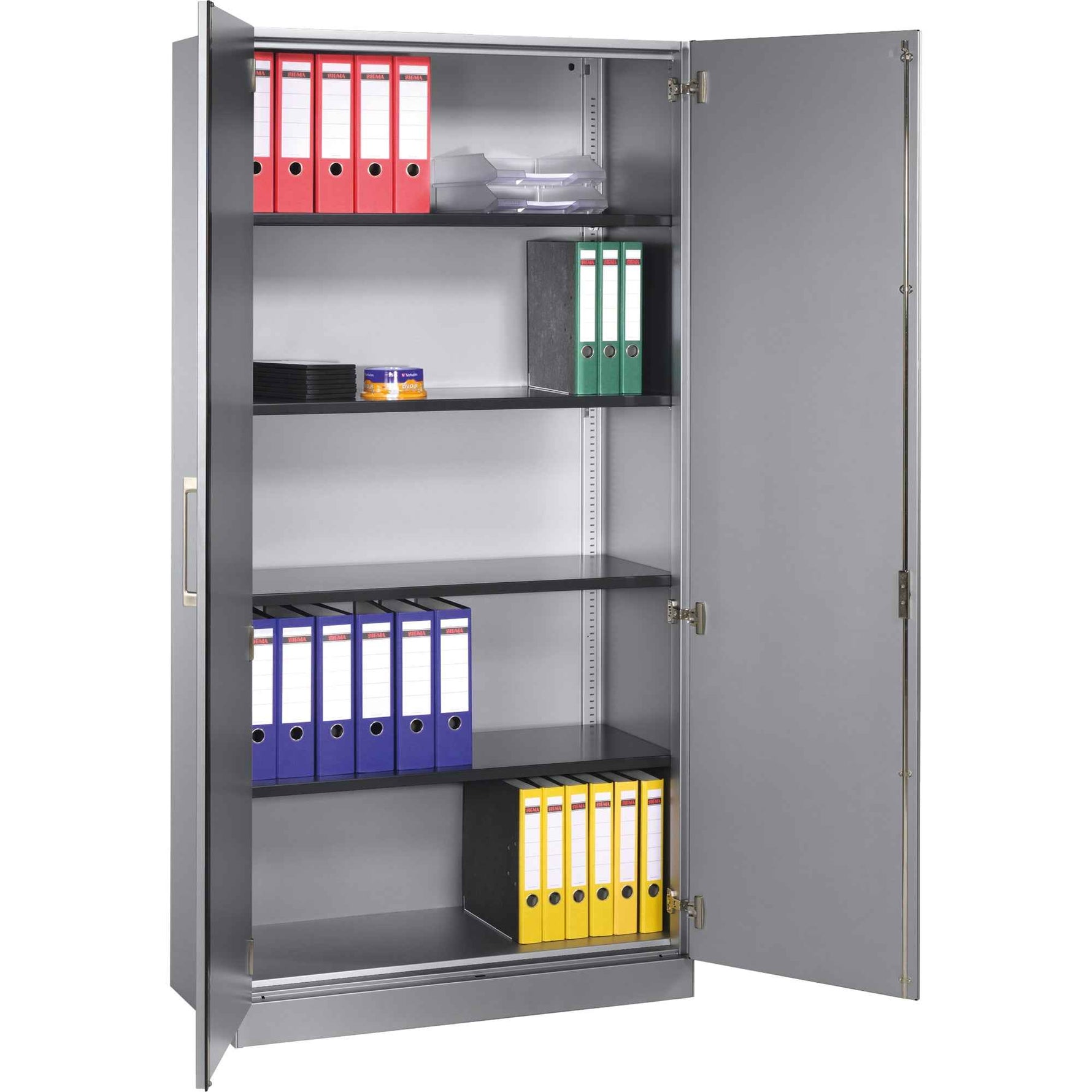 C+P Flügeltürenschrank Asisto 1.000 x 1.980 x 435 mm (B x H x T) weißaluminium