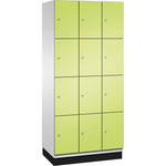 C+P Schließfachschrank Cambio mit Sockel 900 x 1.950 x 525 mm (B x H x T) 12 Fächer lichtgrau – Produktbild 3
